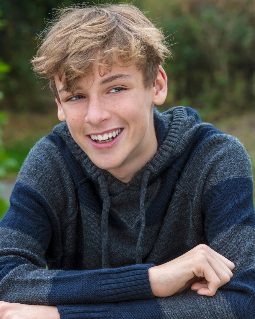 Teen boy smiling