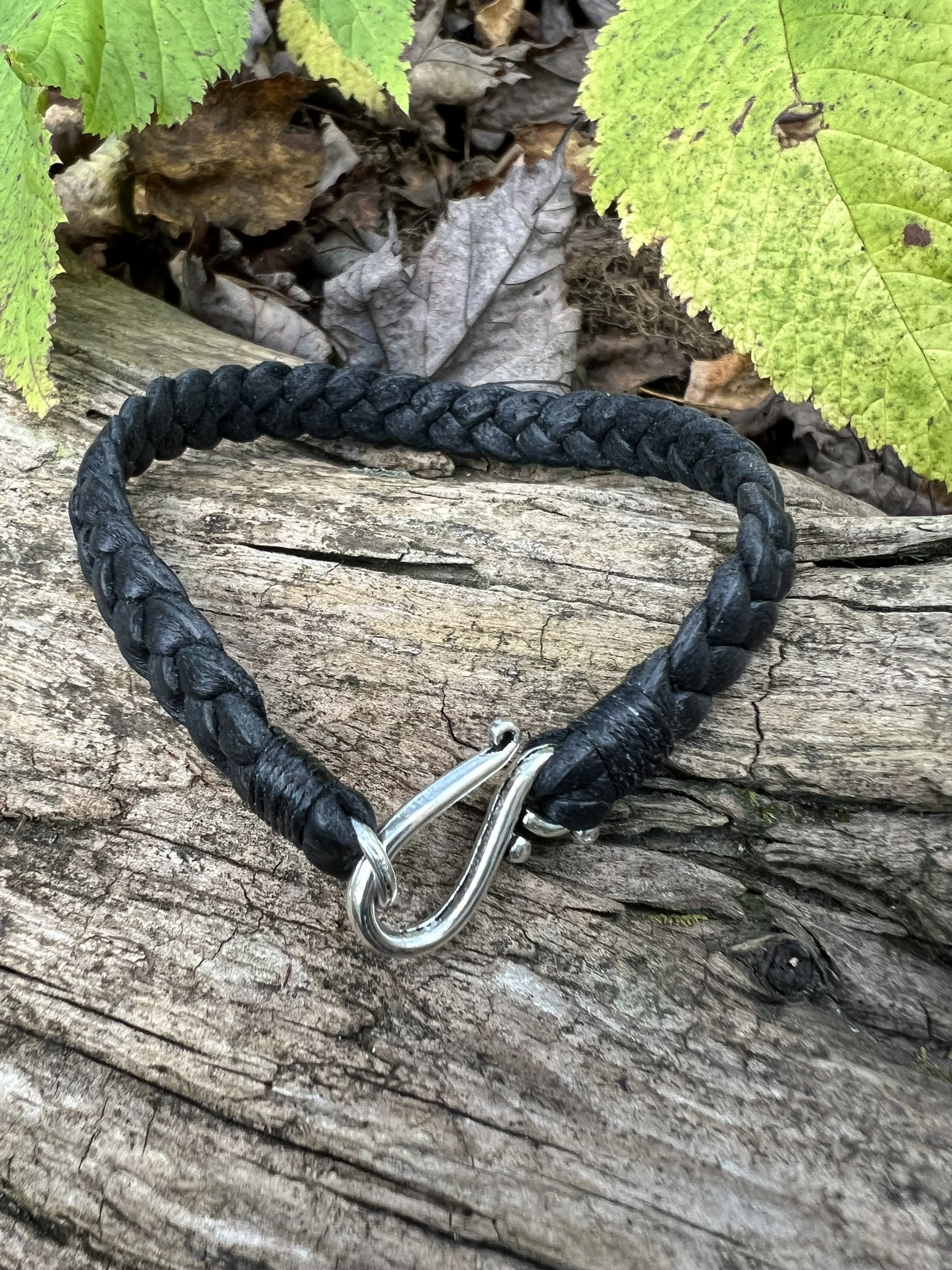 3/8" Braided with Pewter Hook and Eye Clasp