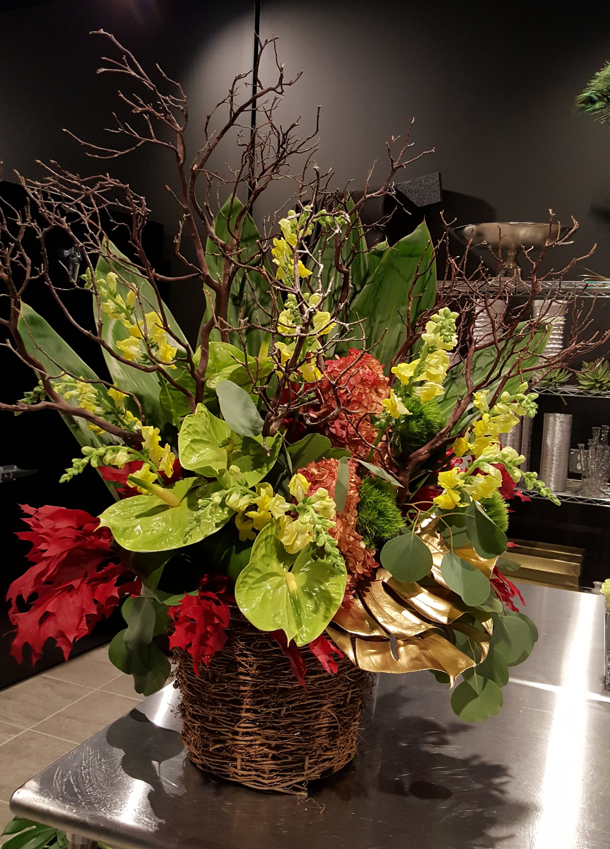 Snapdragons Anthurium Hydrangeas Basket Sympathy Collection_.jpg