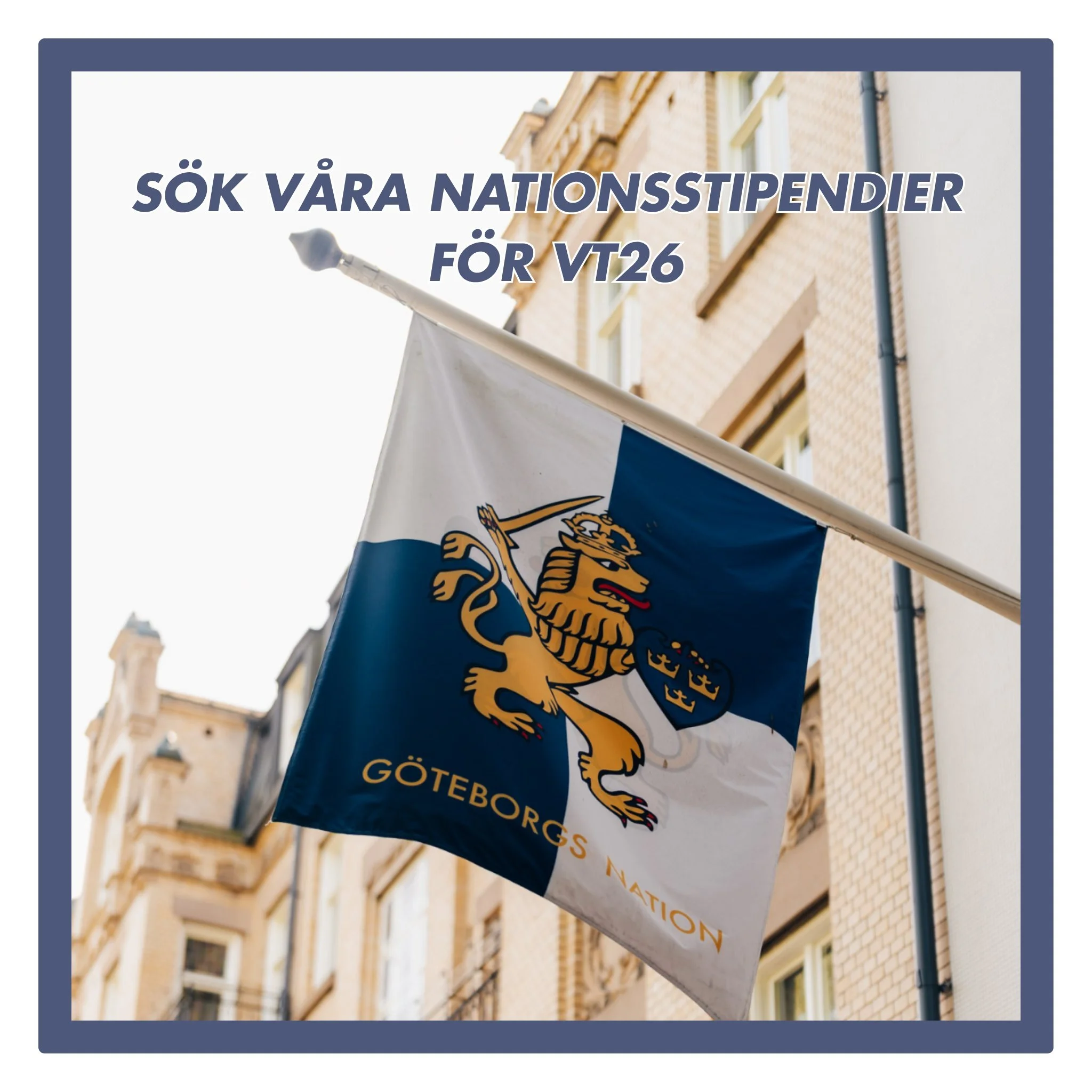 S&Ouml;K V&Aring;RA NATIONSSTIPENDIER F&Ouml;R VT26
Ans&ouml;kan skrivs p&aring; s&auml;rskild blankett som kan laddas ner fr&aring;n bifogad fil eller h&auml;mtas p&aring; expeditionen. Ans&ouml;kan skall vara expeditionen tillhanda senast m&aring;n