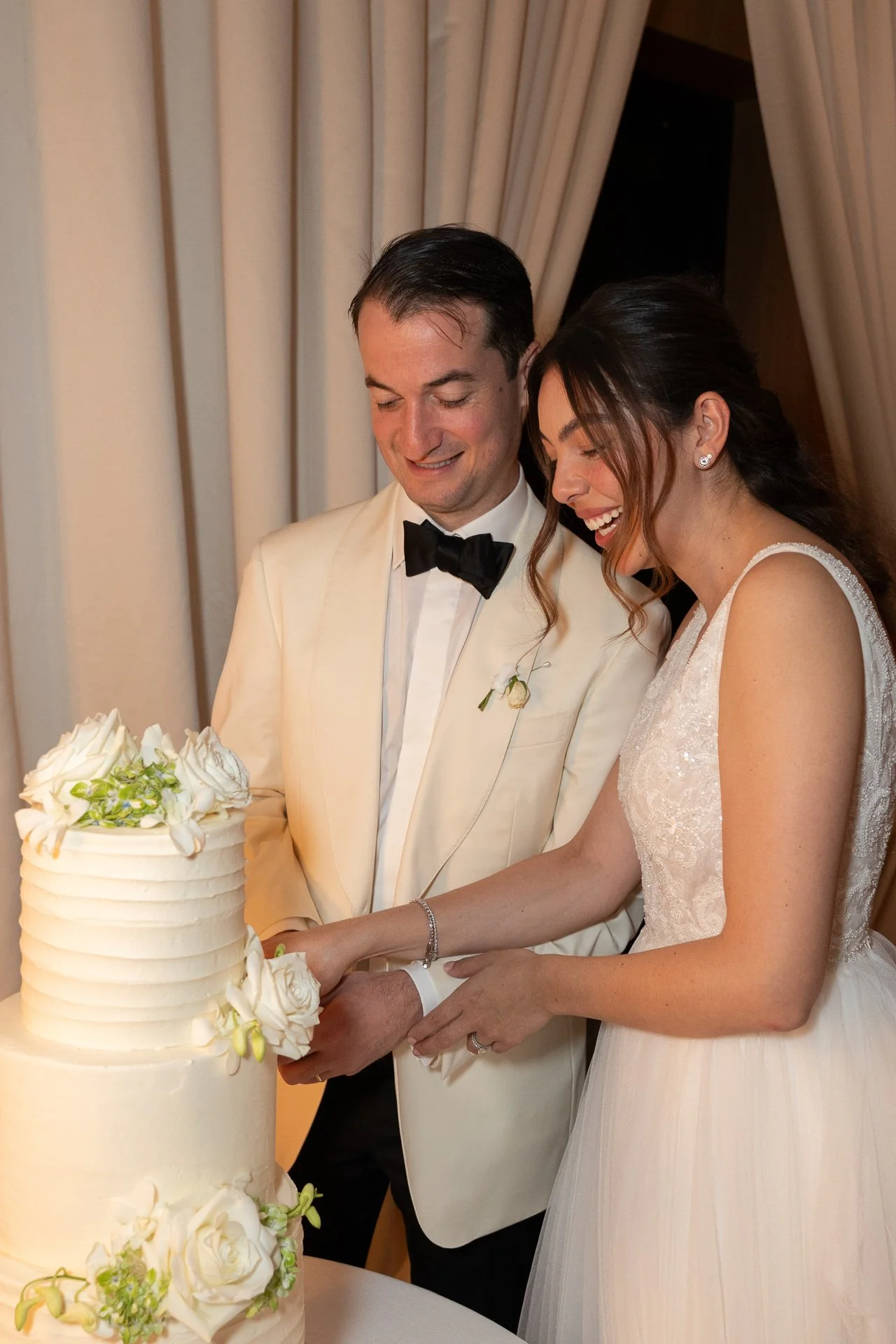Miami Beach Edition Wedding Reception Cake Cutting