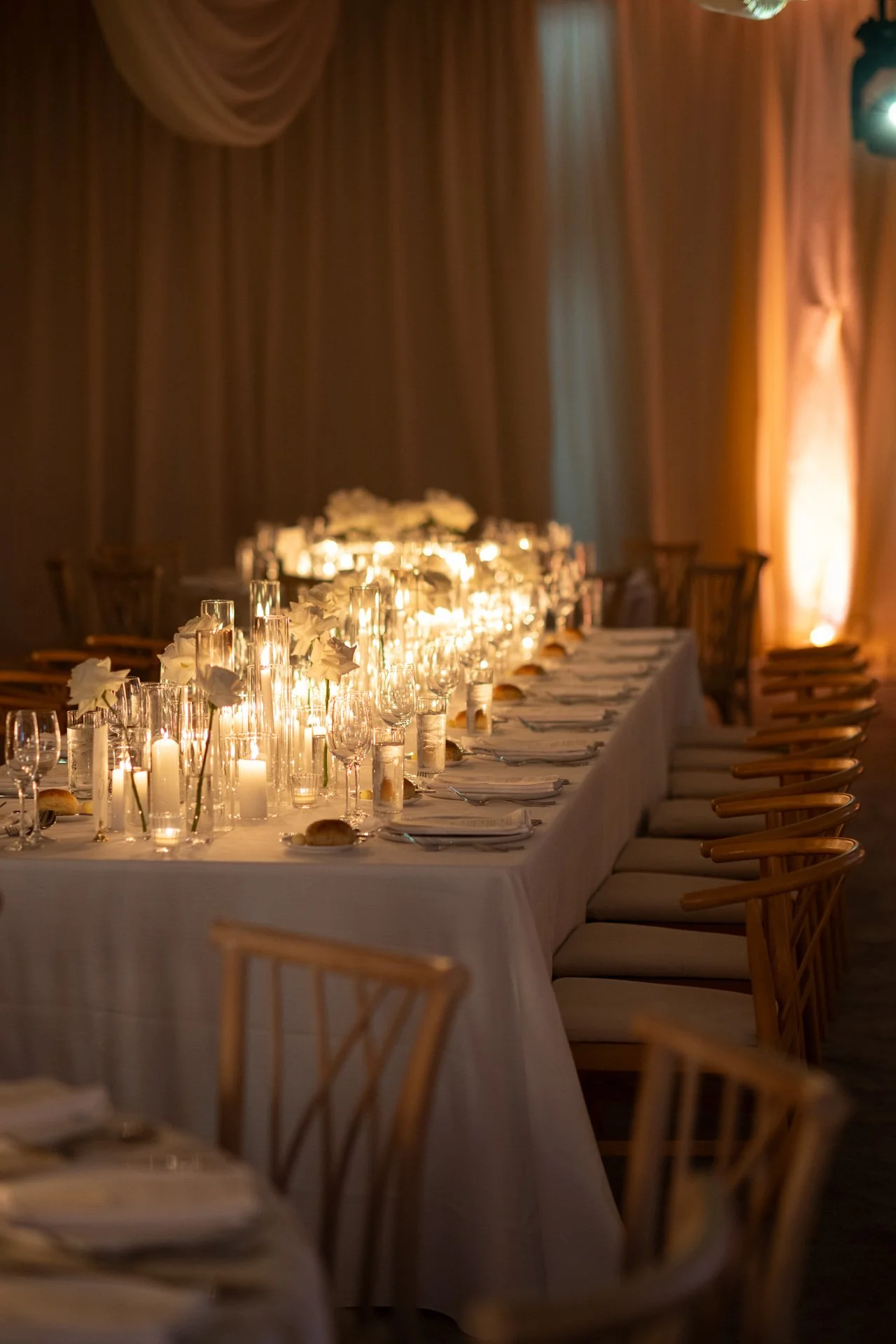 Miami Beach Edition luxury, romantic modern tablescape reception