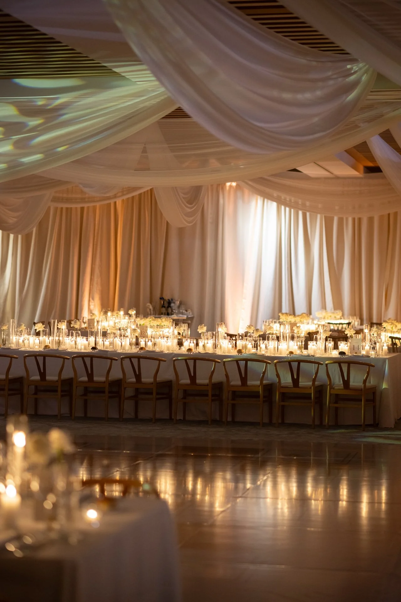 Miami Beach Edition luxury, romantic modern tablescape reception
