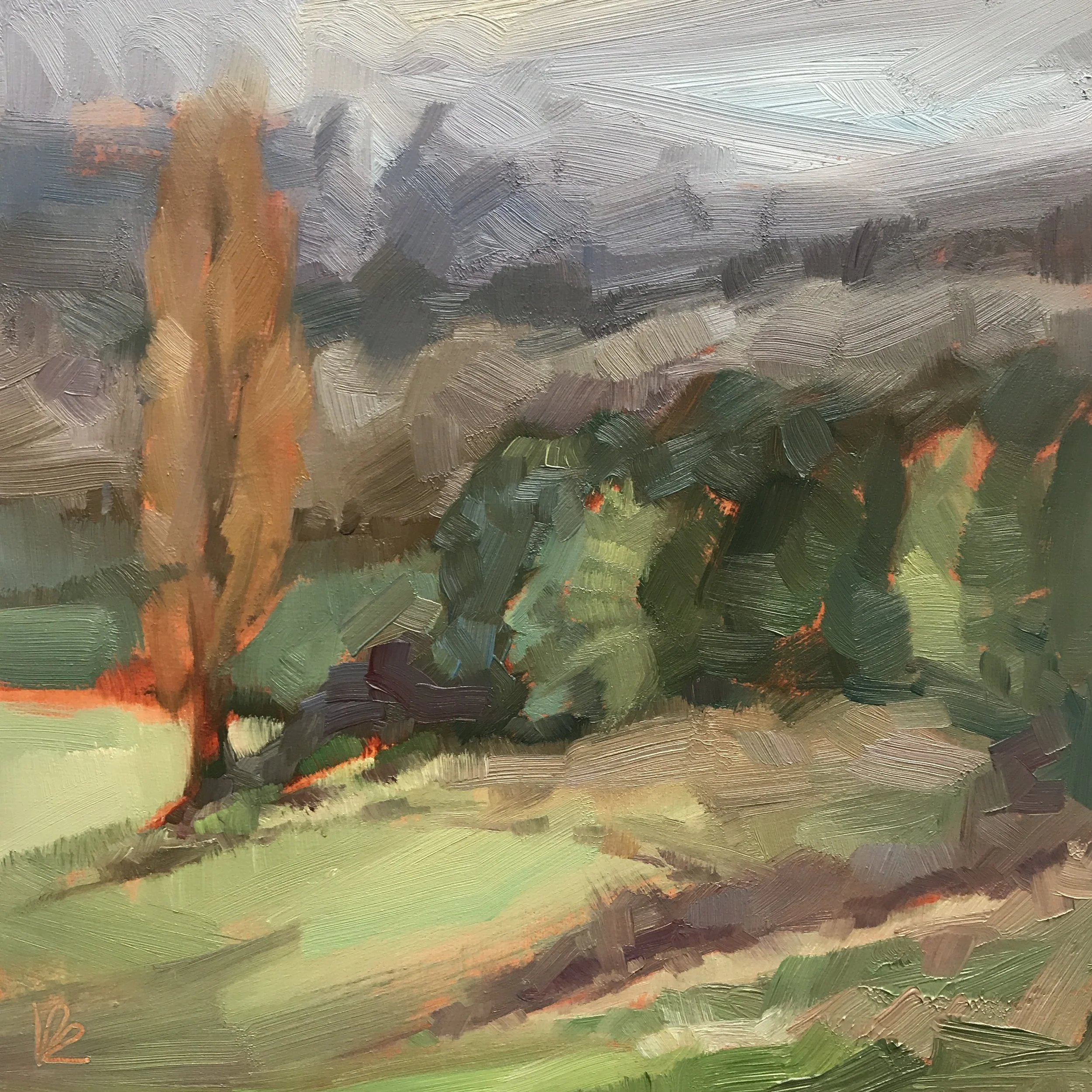 ‘THE SLEDGING HILL’ Plein Air Painting