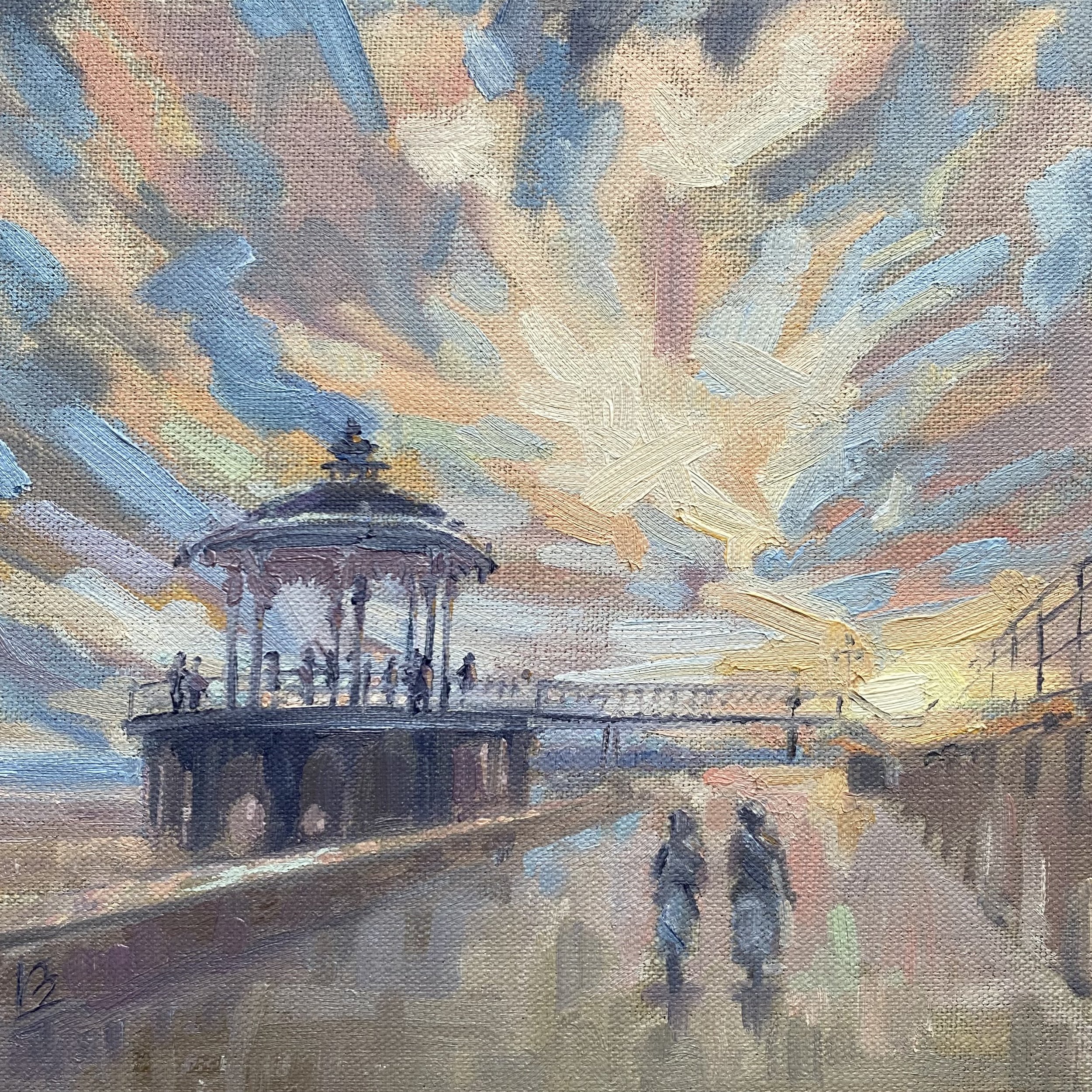 BANDSTAND BAILANDO. 8” x 8” oil on board NFS