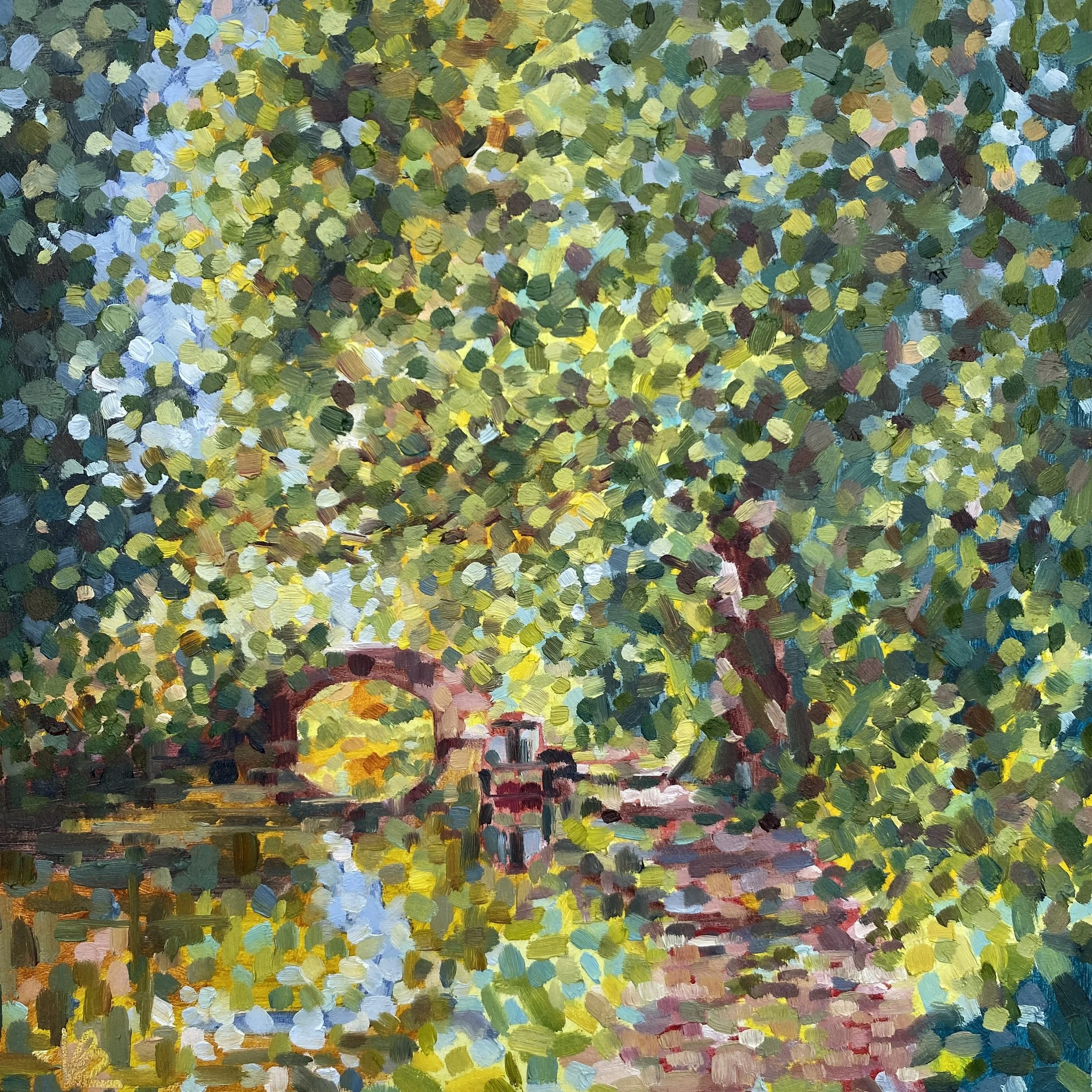ALONG THE TOWPATH II. 8” x 8” oil on board £95