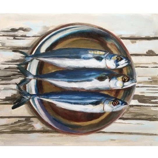 THE MACKEREL WALL 10" x 12" SOLD