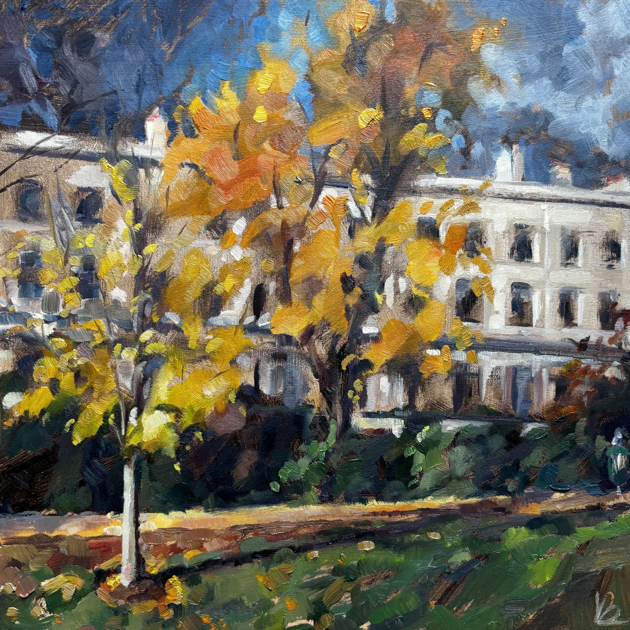 TURN OFF THE LIGHTS 8" x 8" oil on board NFS