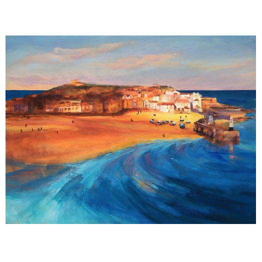 ST IVES HARBOUR IV - ACRYLIC ON BOARD - SOLD