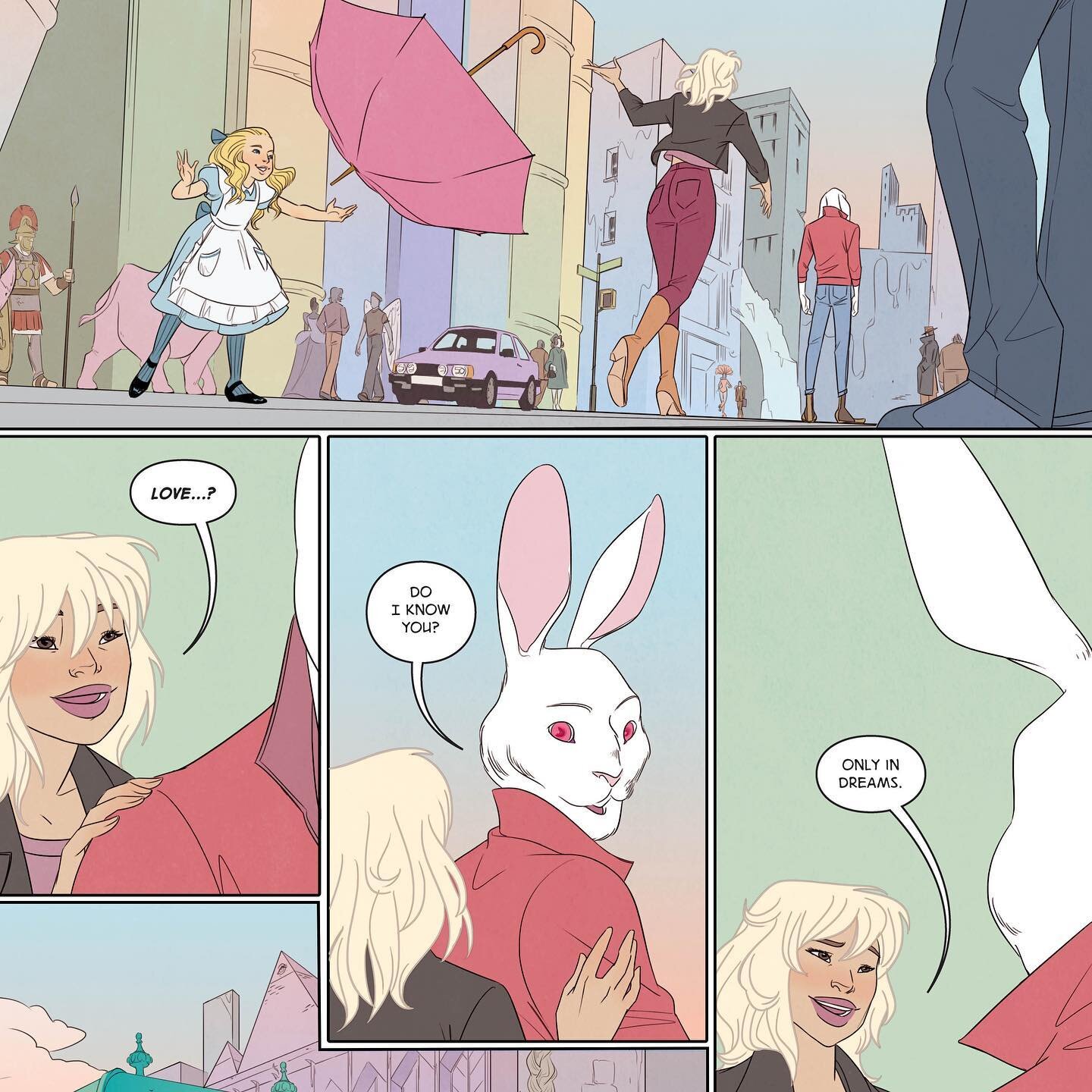 White Rabbit Day?? 🐇🍭😅
&hellip;
(Bunny excerpt from &ldquo;Dreaming.&rdquo; A @blondieofficial inspired comic feat. art by me, words by @david_avallone_freelance, published by @z2comics!) 😮&zwj;💨

#dreaming #blondie #comicart #whiterabbit #alice