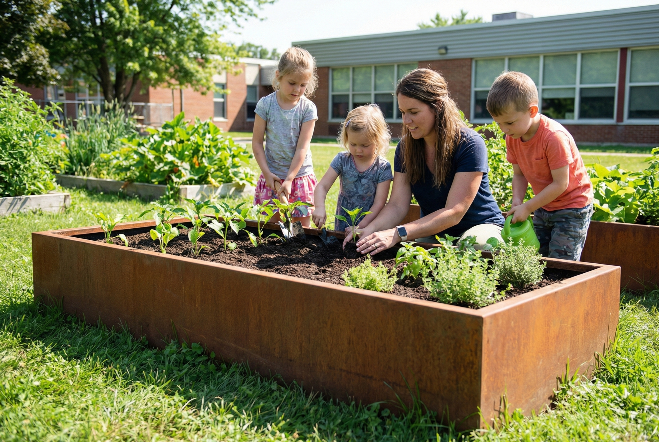 Hochbeete als Lernräume für Kinder in Kindergarten und Schule