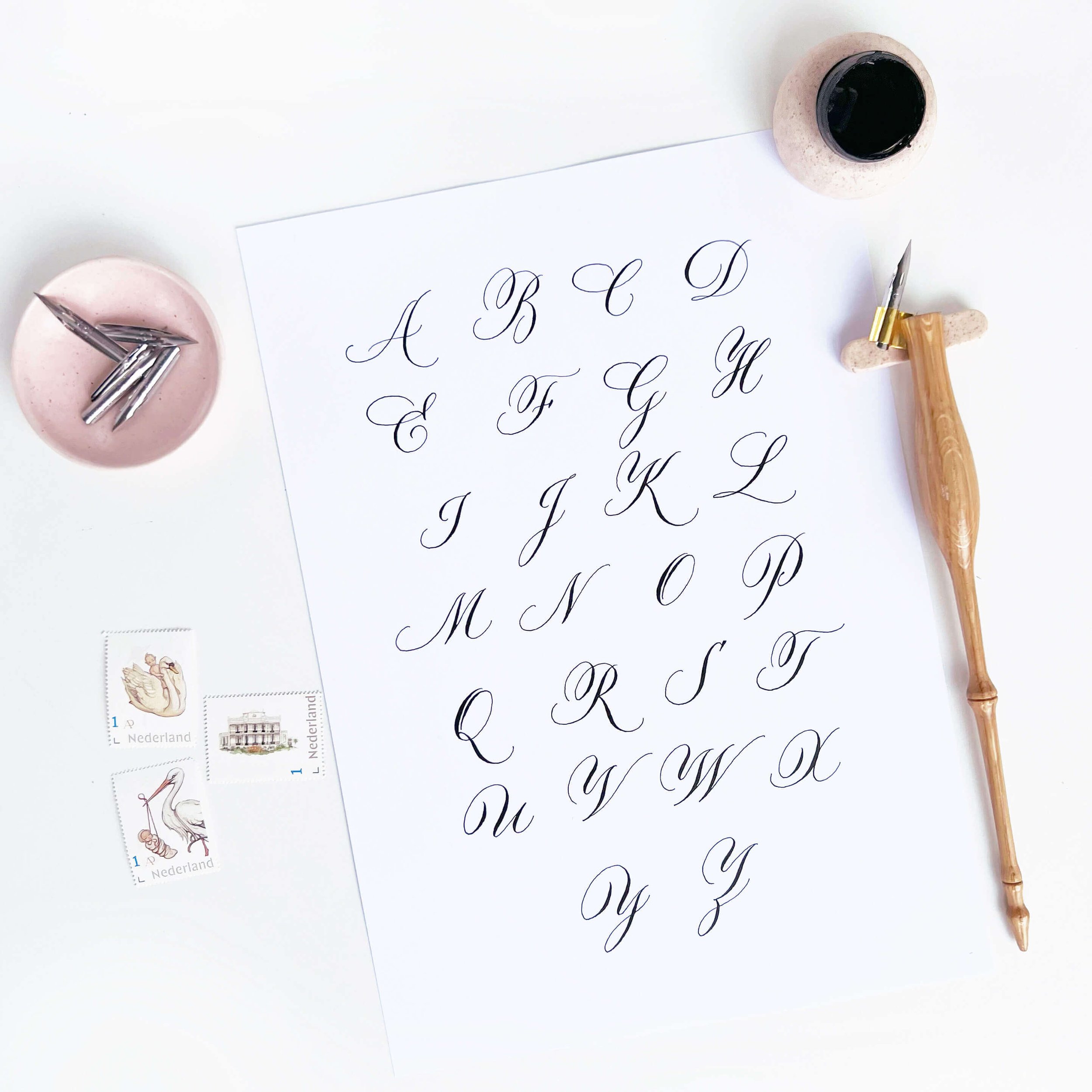 60 A-Z Calligraphy Alphabet Examples (+ Free Worksheets!) — Loveleigh Loops