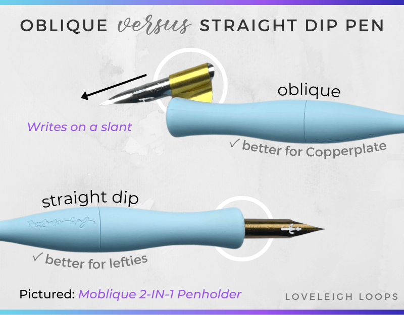 Oblique and straight  pen holder