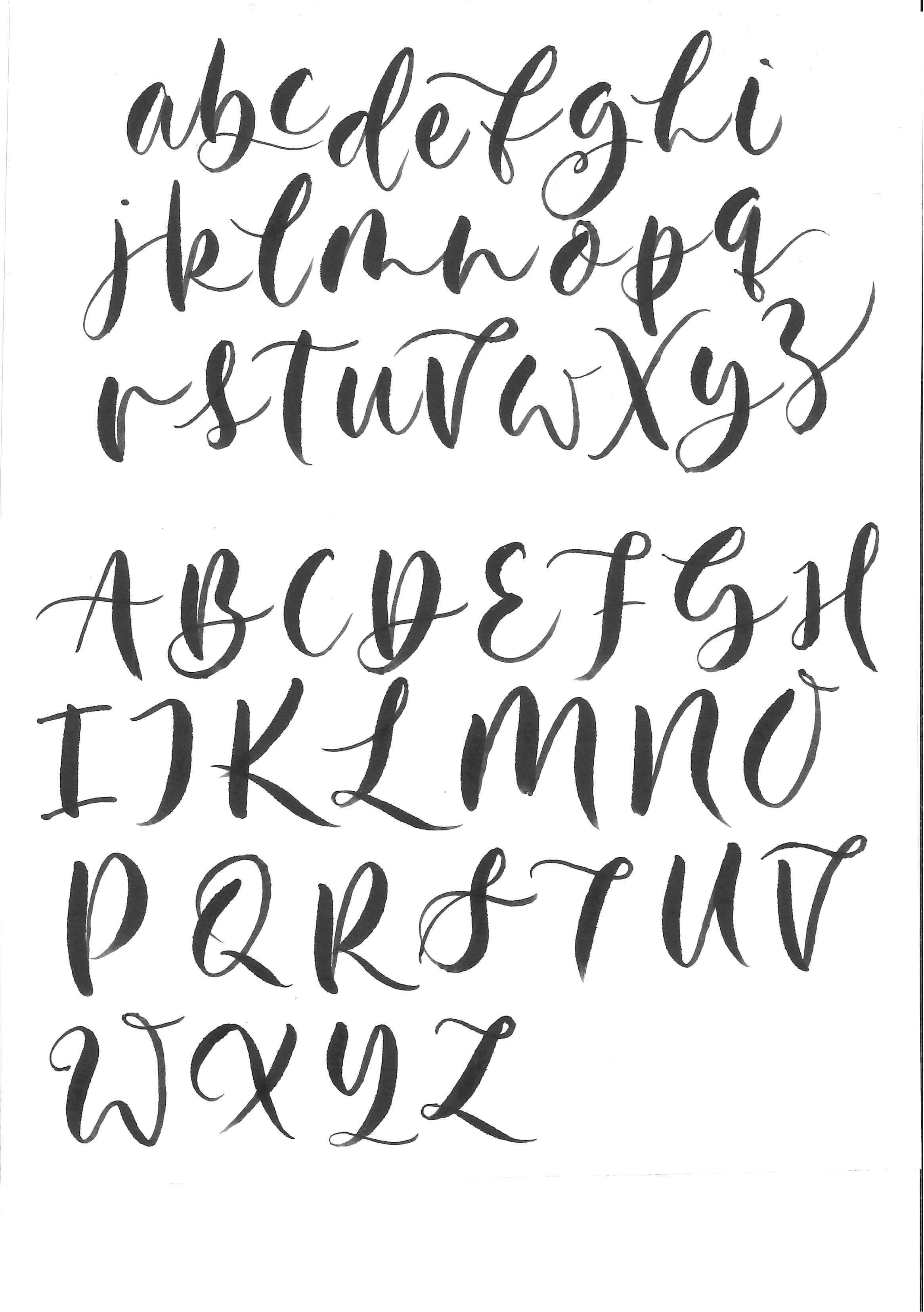 Modern Calligraphy Alphabet, Hand Lettering Alphabet