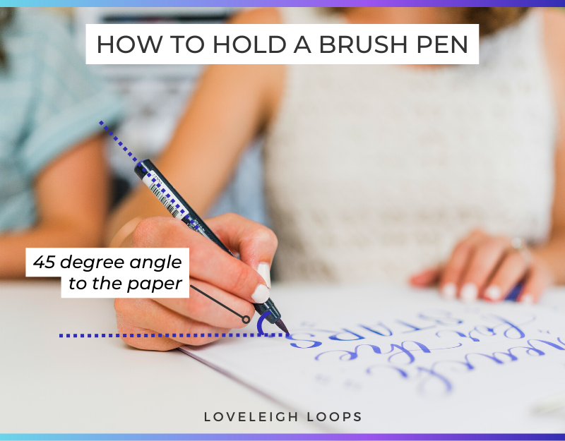 How to hold your brush pen at an angle