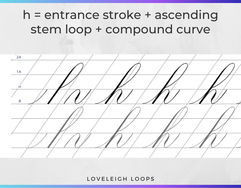 How to write the Copperplate letter h