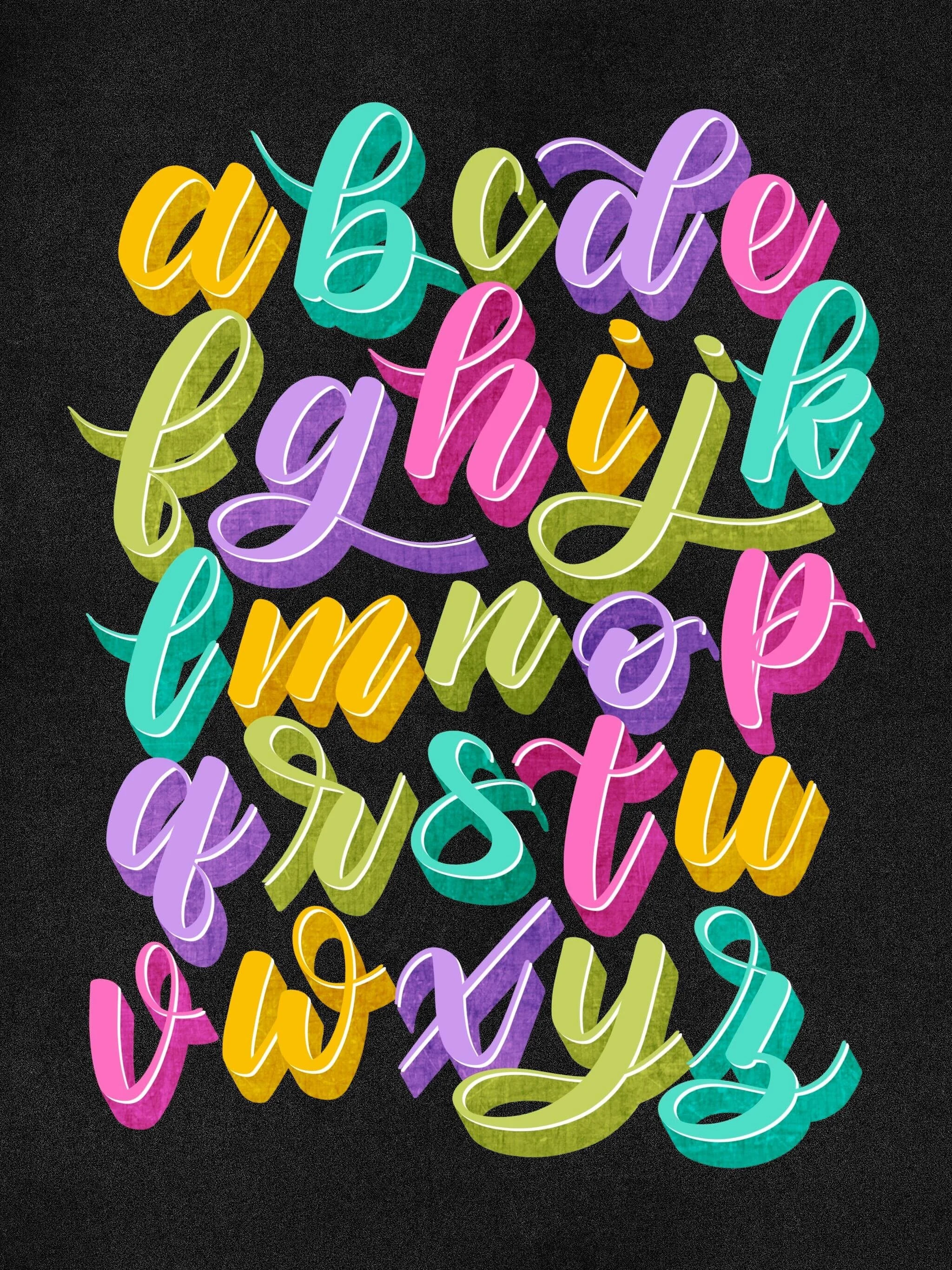 Cool Bubble Alphabet Letters A Z