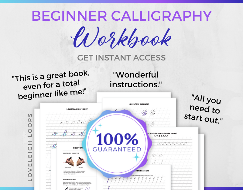 Beginner's Guide To Basic Calligraphy [Guide + Freebies] — Loveleigh Loops