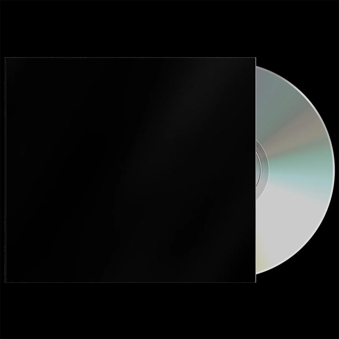 Blank 1-disc digipak CD mockup showing an unprinted cardboard case and disc