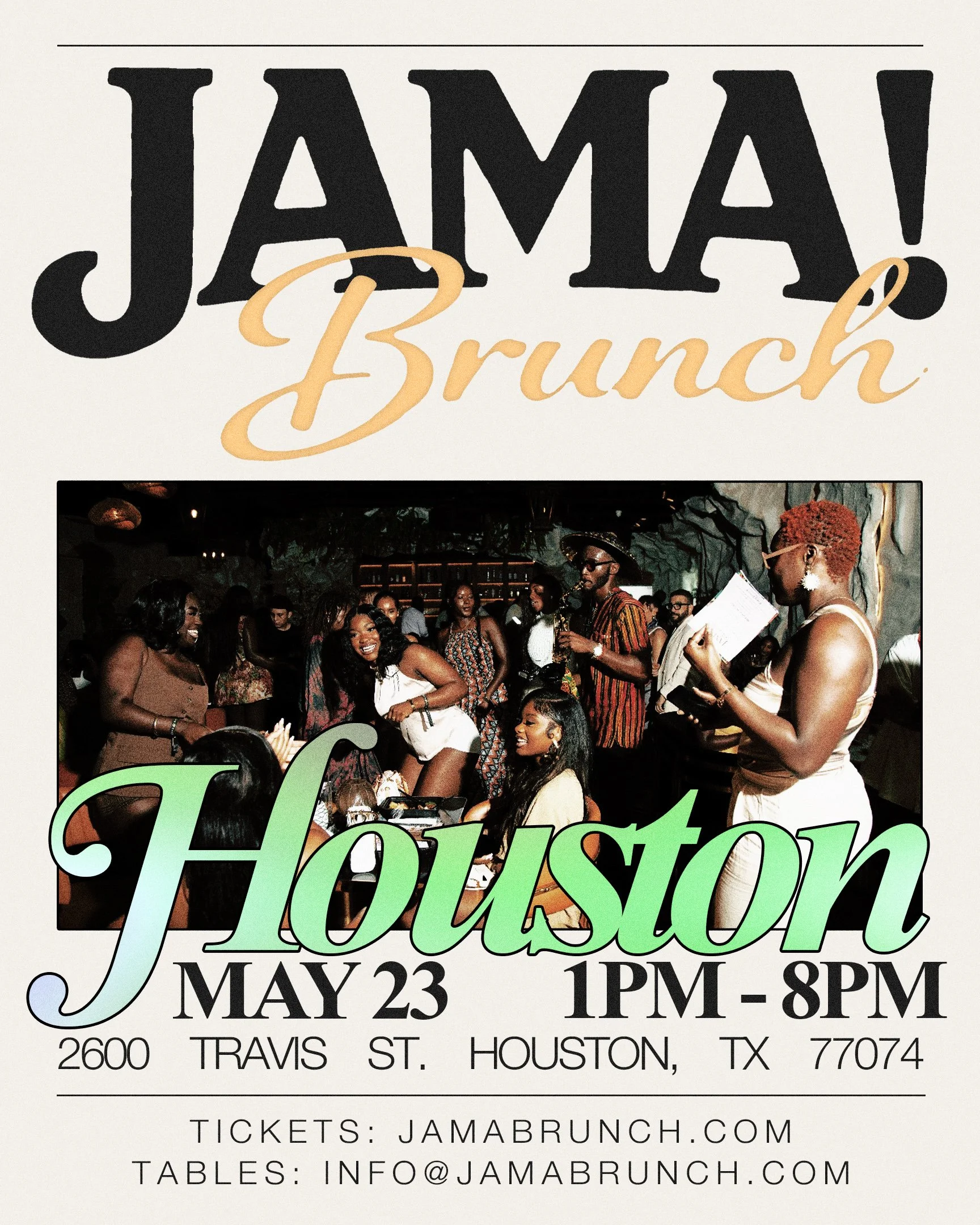 JAMA! Brunch Houston Poster by Bandicoot Design