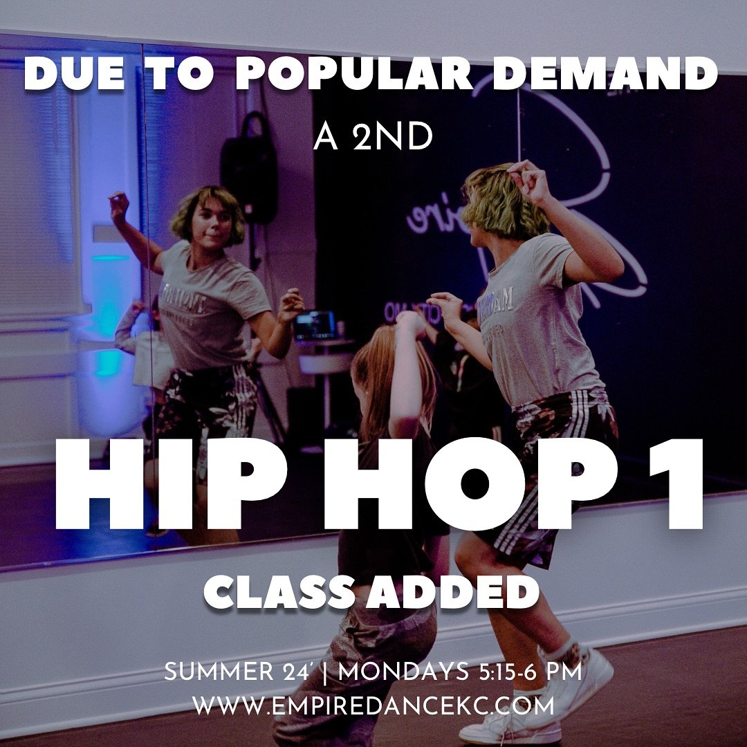 ❗️✨🚨 Calling all 6-8 year olds&hellip; Due to our first hip hop 1 class being sold out, we&rsquo;ve added a second class Mondays 5:15-6 pm starting June 17th. Don&rsquo;t wait or this class could sell out too. 

We can&rsquo;t wait to dance with you