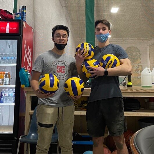 To all the volleyball teams that have lost a ball or two on our rink roof. We found your ballz.
