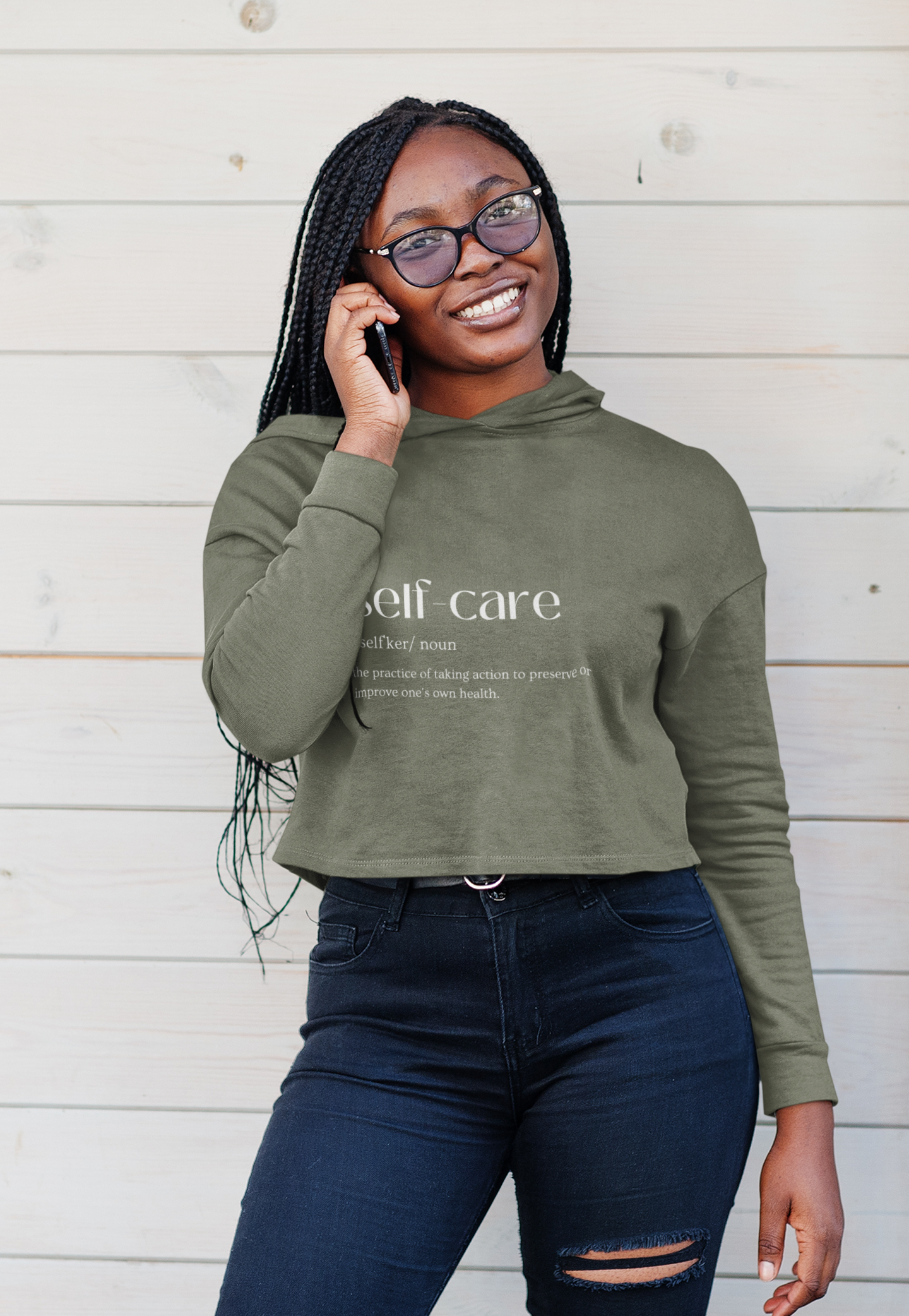 Self Care Crop Hoodie