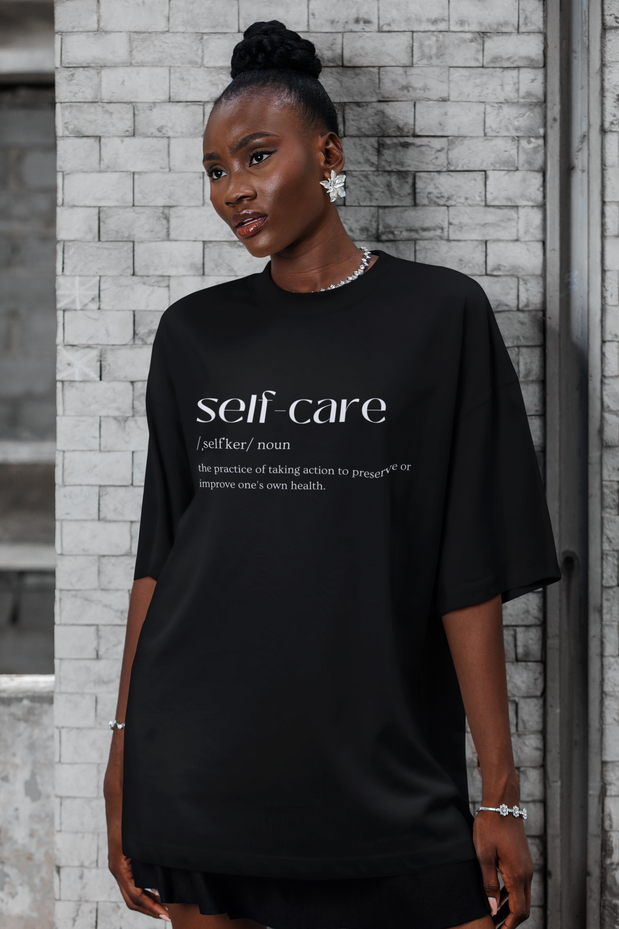 Self Care Oversized Shirt (Black)
