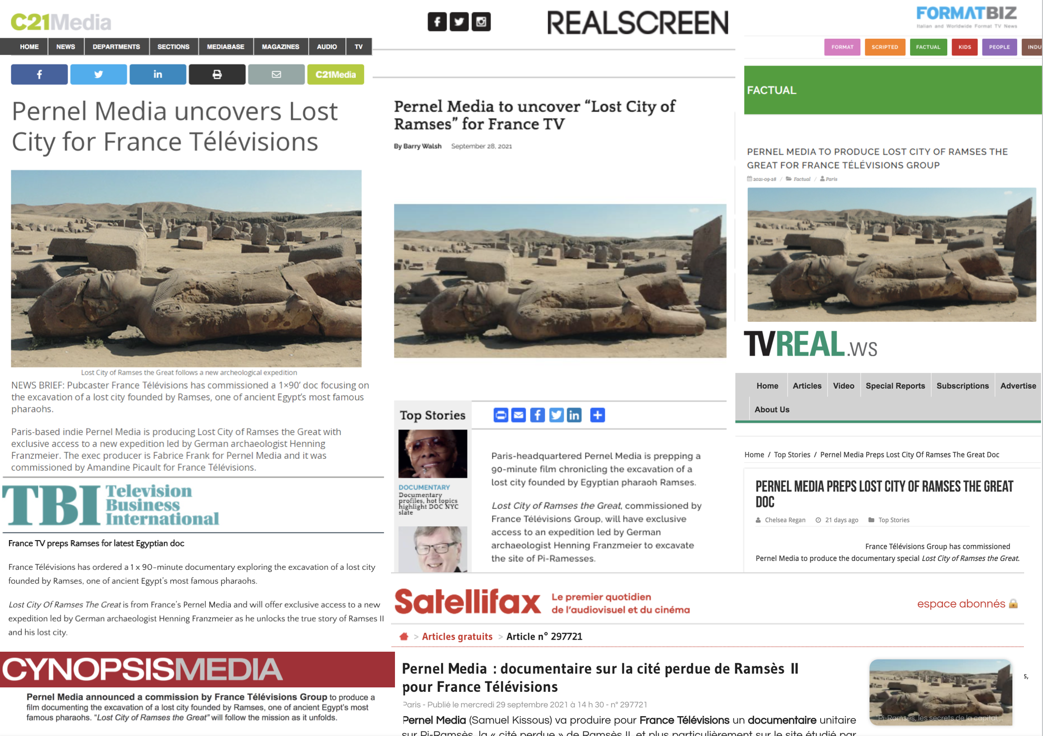 Pernel Media to Produce ‘Lost City of Ramses the Great’ for France Télévisions Group