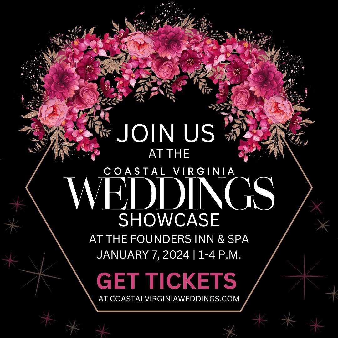 Let's kick this New Year off right with a giveaway! ⭐️

The Coastal Virginia Wedding Showcase is happening this Sunday from 1- 4 at the Founders Inn &amp; Spa. Tickets grant access to the Bridal Fashion Show, vendor booths with industry professionals