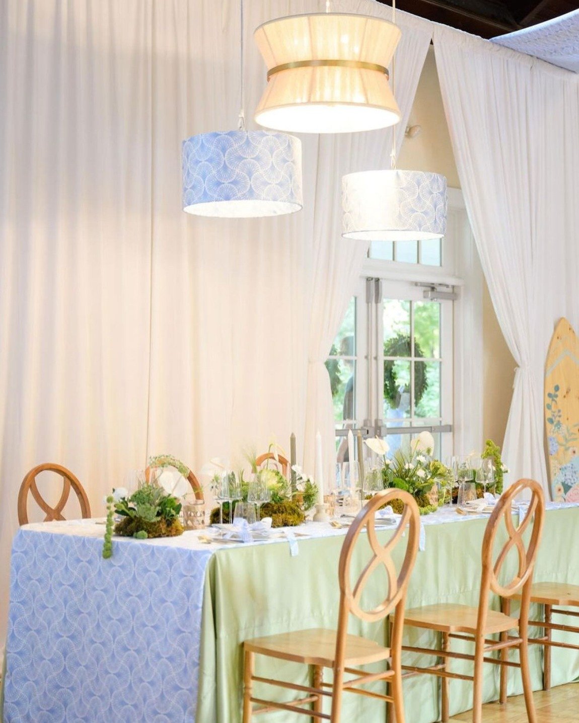 @thesummersocialva never fails to showcase the hottest and newest trends! This year we were able to display our new chandeliers ( in LOVE with these lights) and custom printed drape options. Can't wait to show you more from this gorgeous night! 😍 ✨
