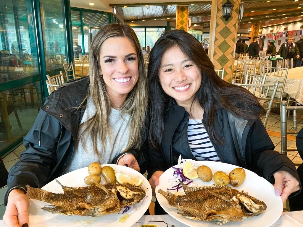 visiting an iconic restaurant to eat the fish of the sea