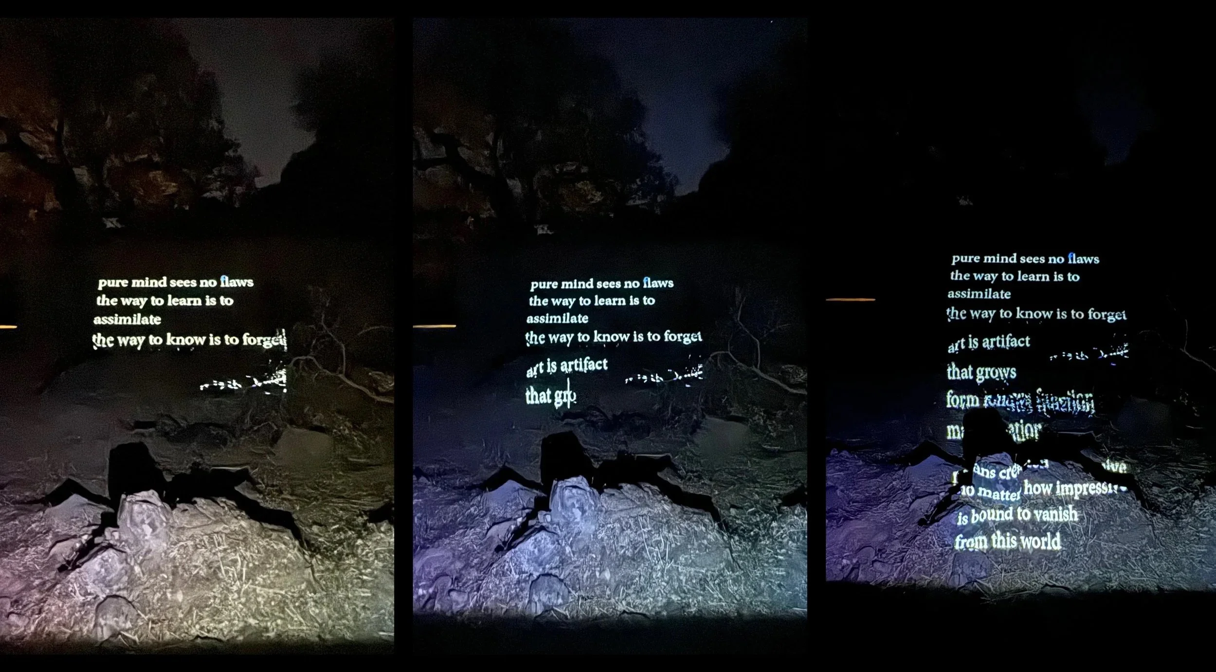 "xx": Time-based projection on ancient ruins