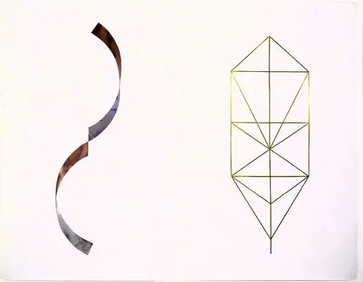 works on paper | DNA, TREE OF LIFE, metallic mylar on vellum, 2001