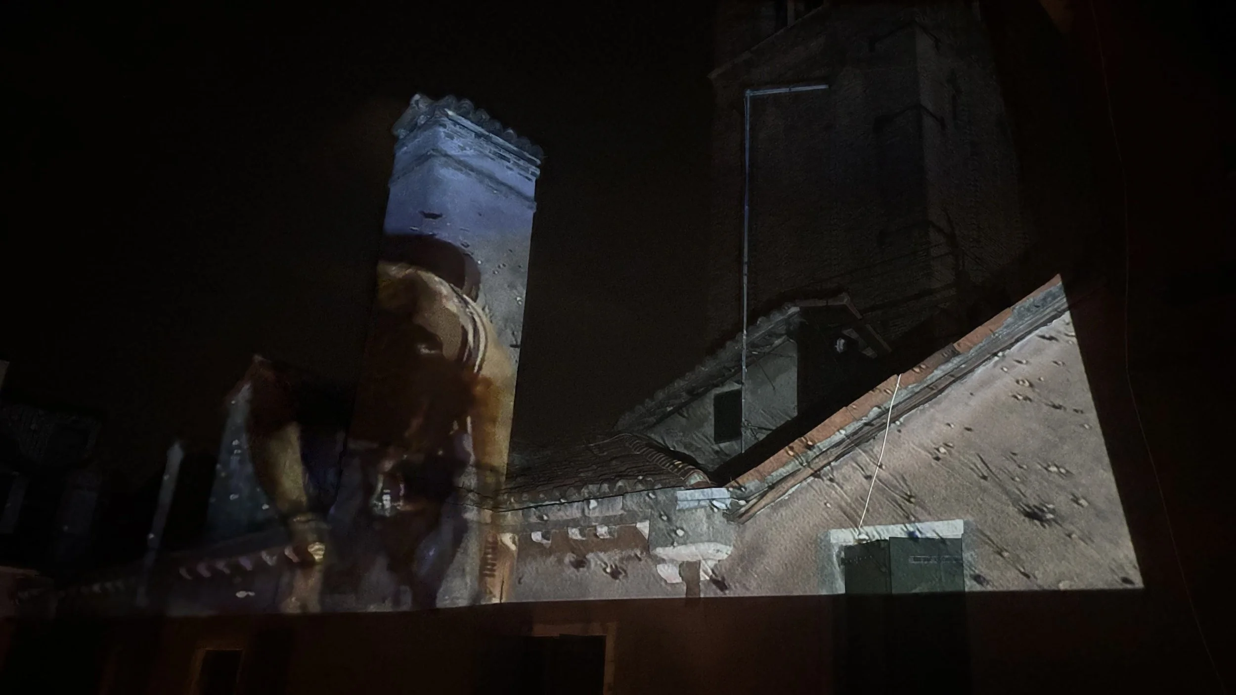 Dada-ist venetian rooftop dreamscape — time based projections