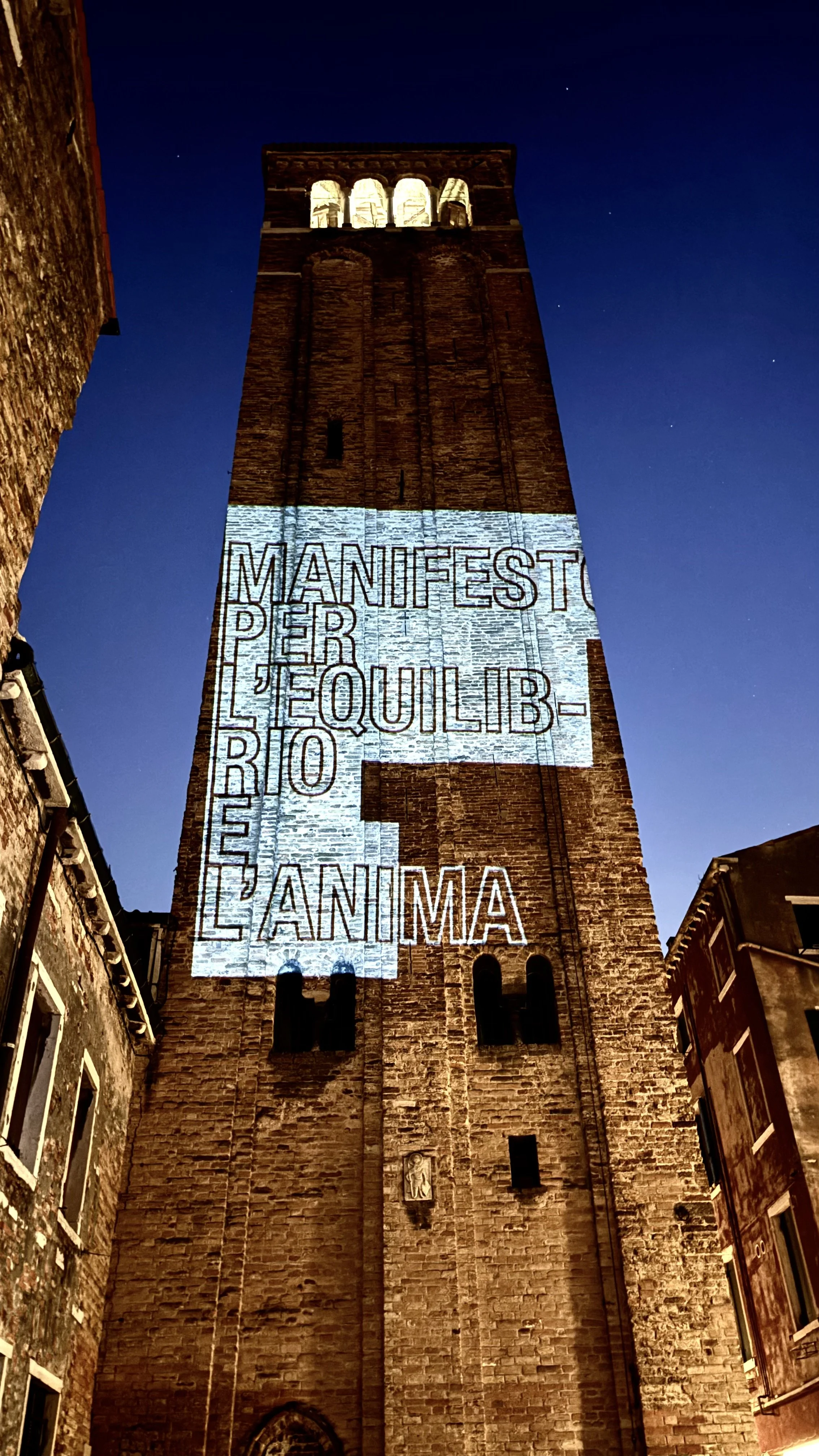 Manifesto for Sanity & Soul: Time-based projections — Tower, Campo San Giacomo