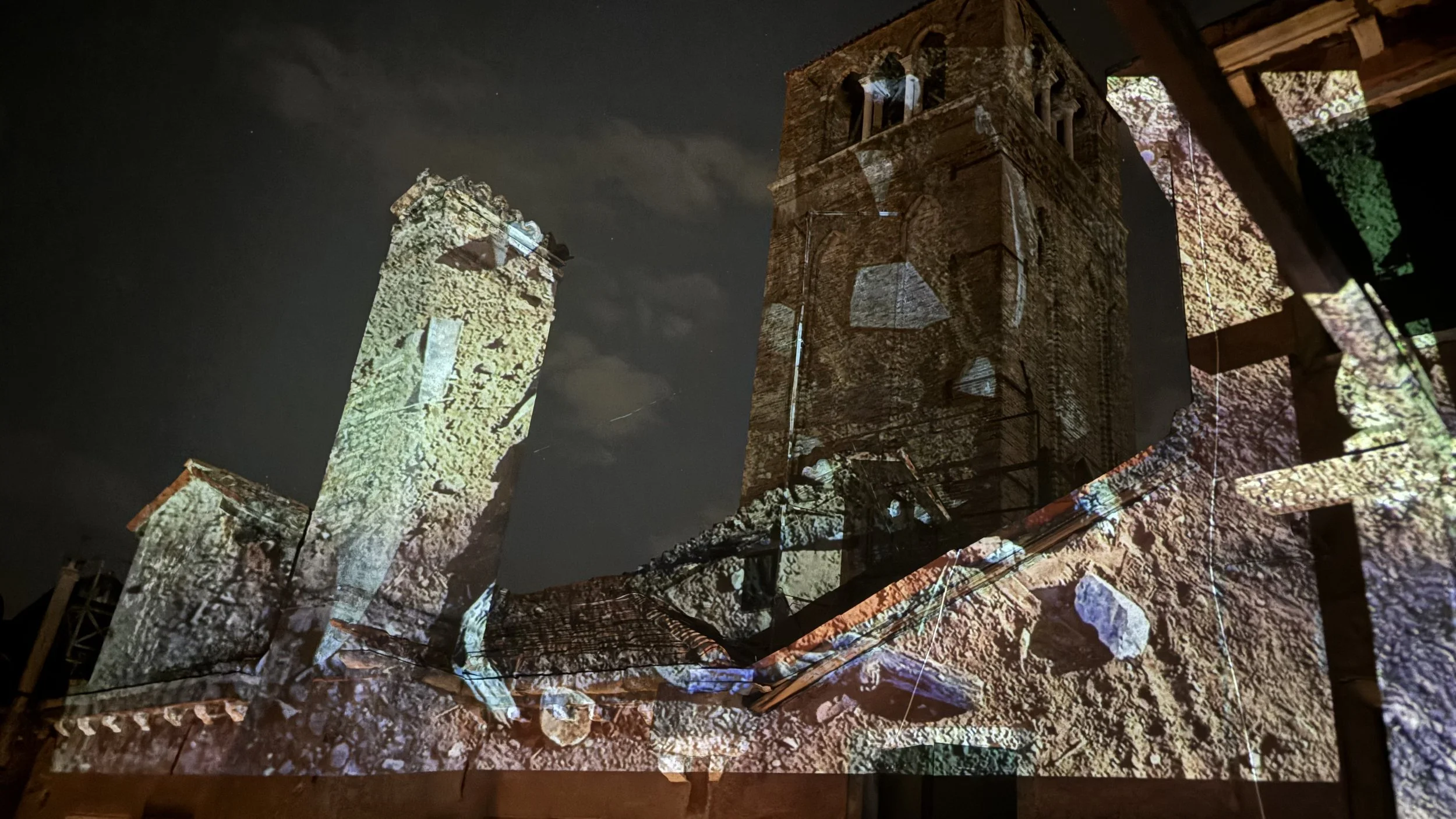Dada-ist venetian rooftop dreamscape — time based projections