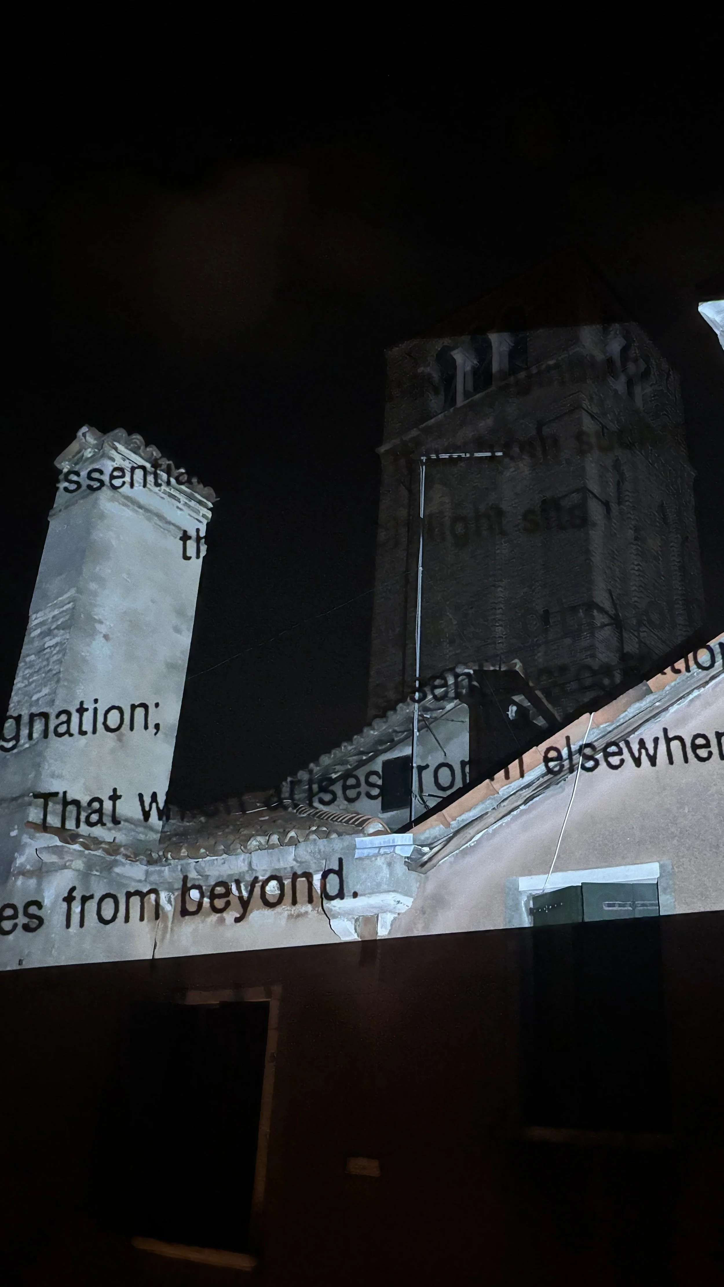 Dada-ist venetian rooftop dreamscape — time based projections