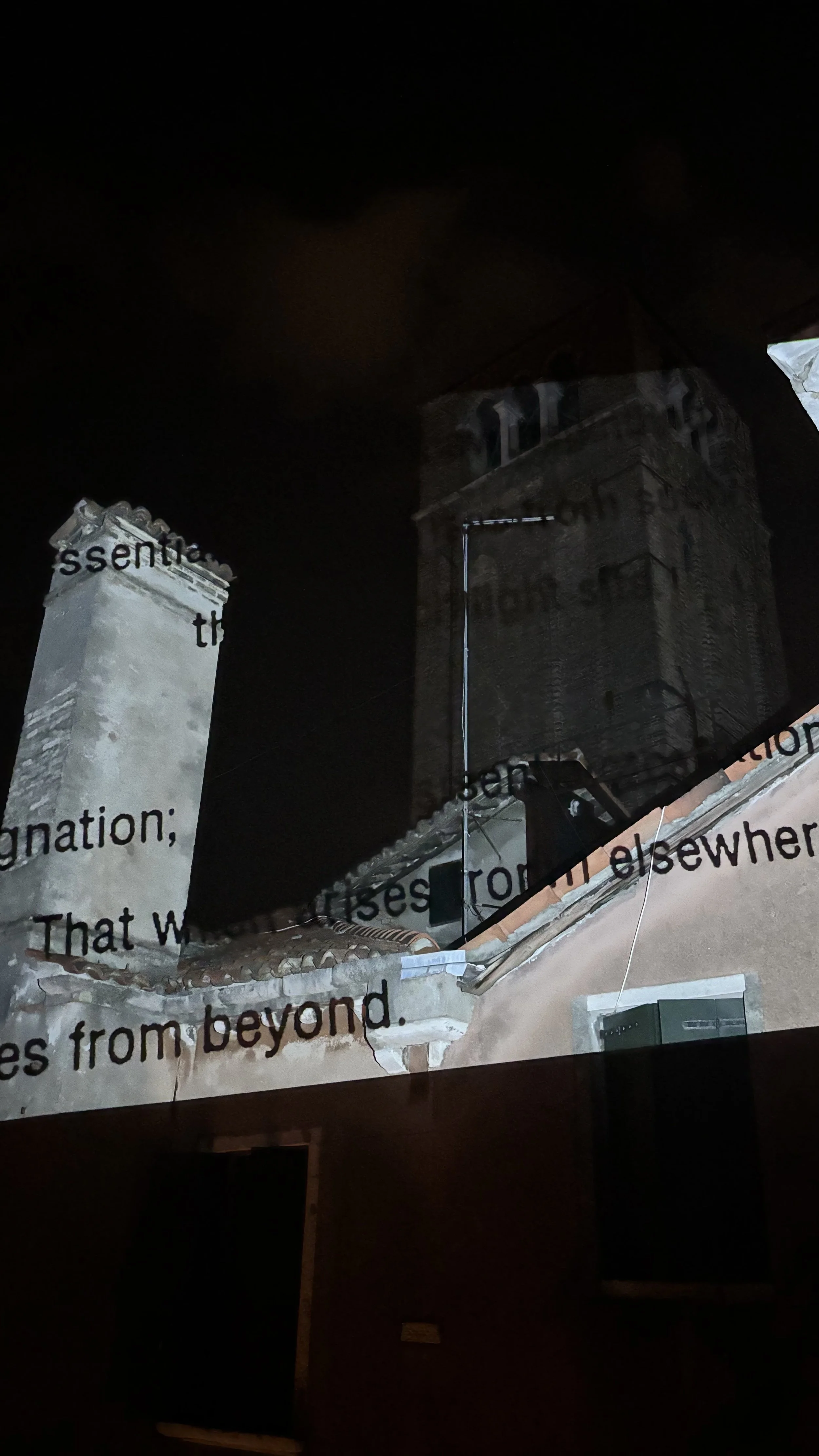 Dada-ist venetian rooftop dreamscape — time based projections
