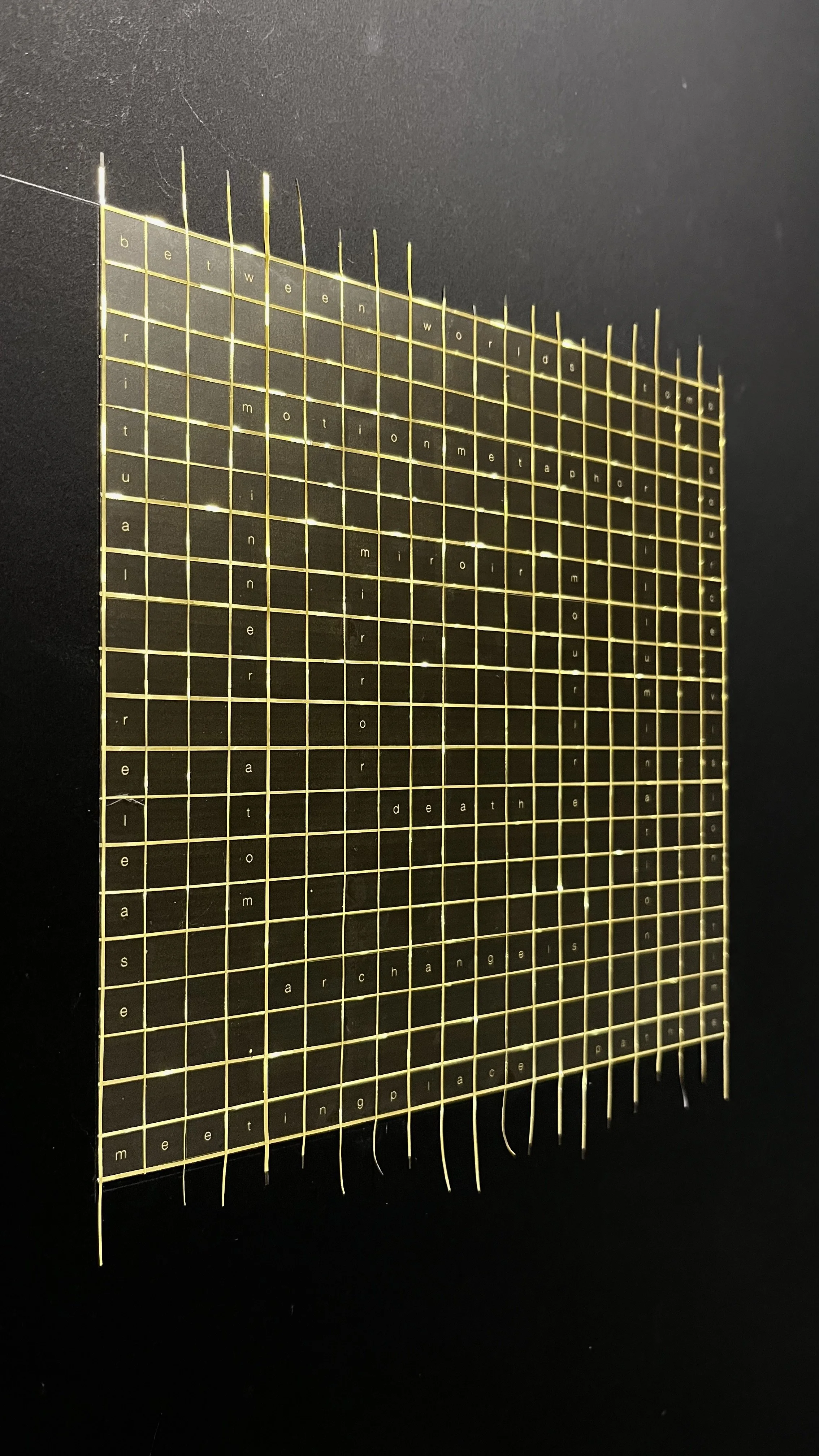 Magic Squares — Large Scale, reflective mylar, black strathmore paper, 24" x 44"h