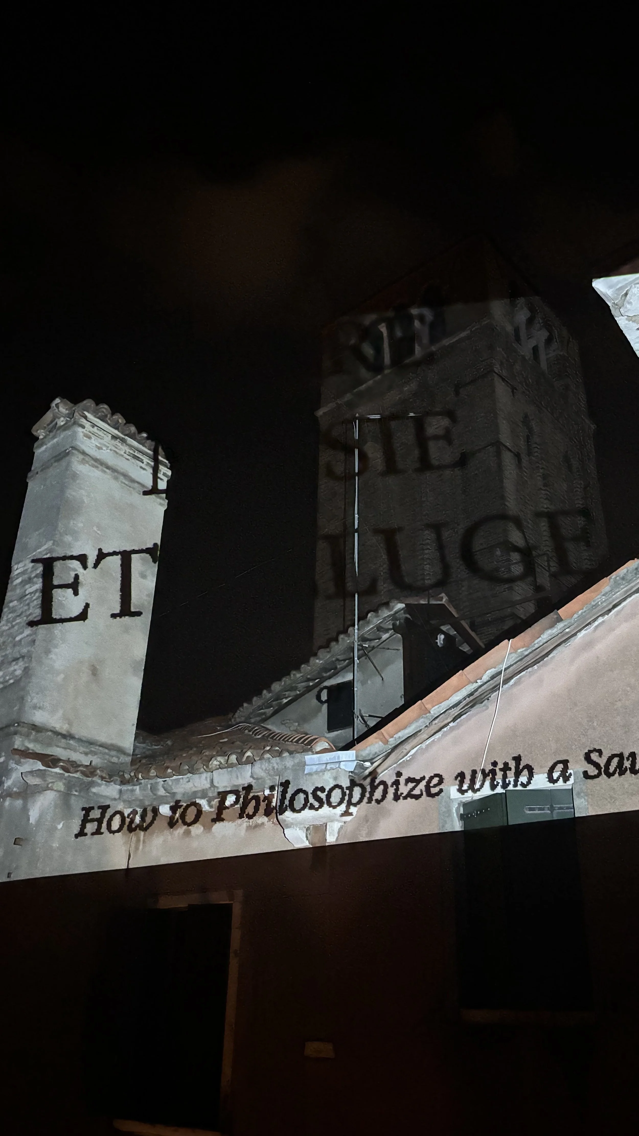 Dada-ist venetian rooftop dreamscape — time based projections