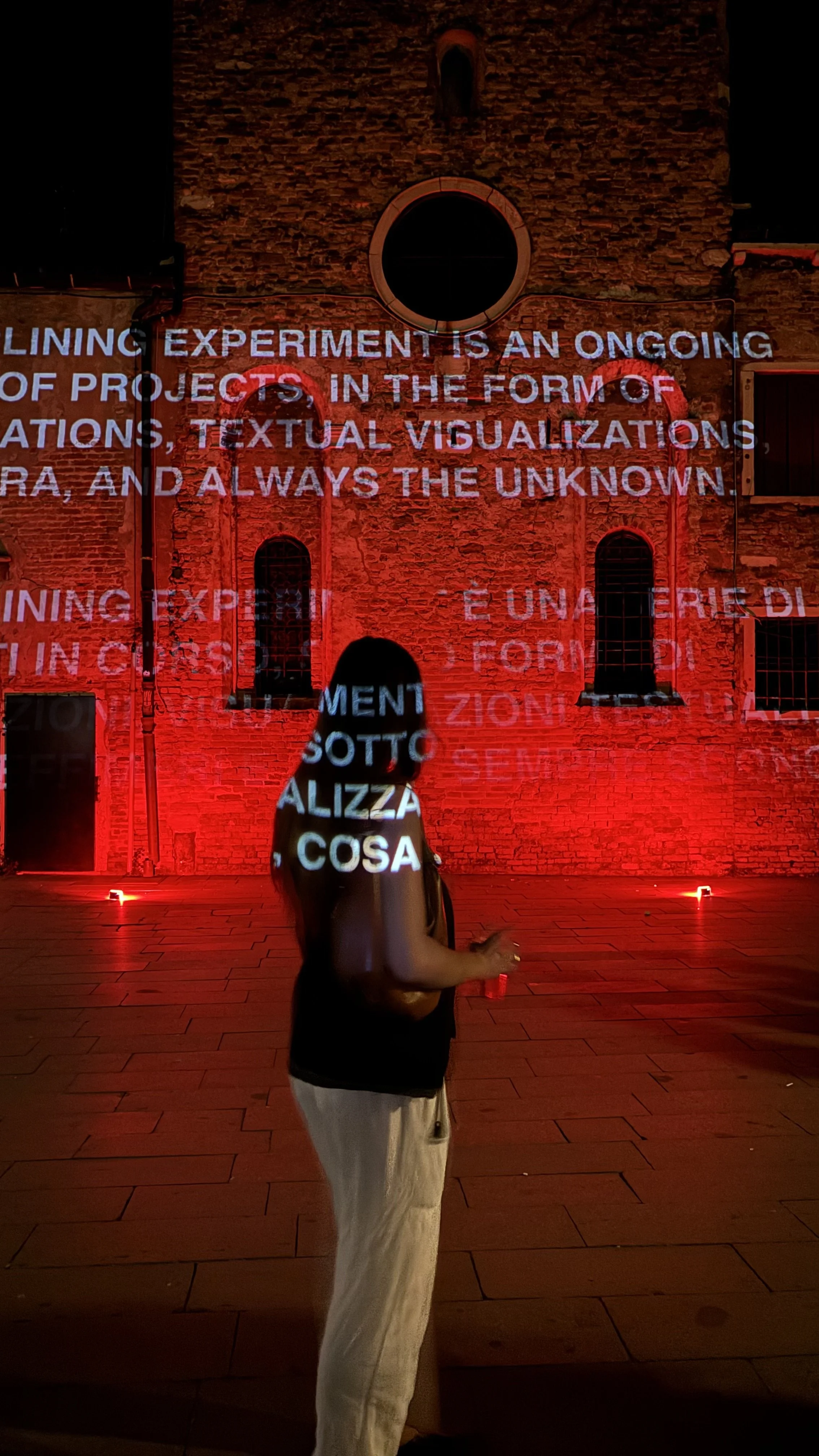 Inclining Experiment Manifesto projections and visitors: — Campo San Giacomo