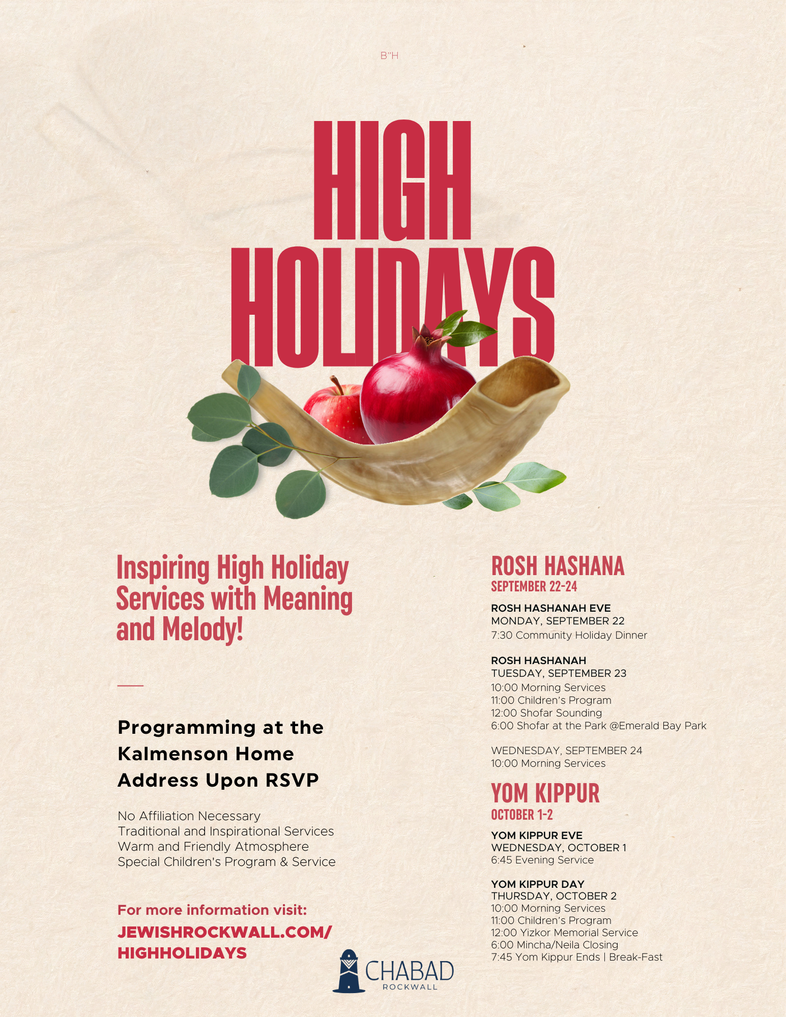 Rosh Hashanah Services & Shofar