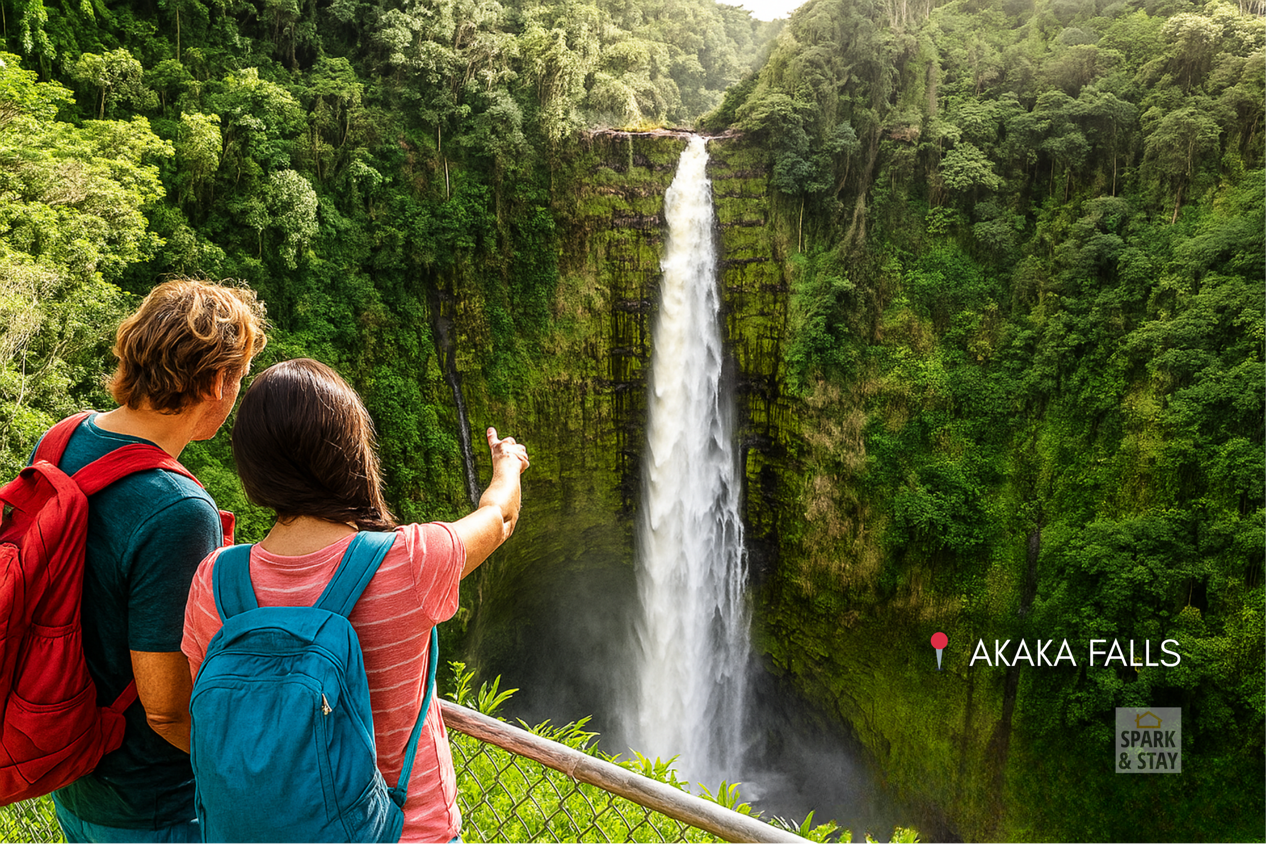 If there’s one waterfall you absolutely can’t miss on the Big Island, it’s Akaka Falls. Just a short, scenic drive from Hilo and tucked into a lush rainforest near the town of Honomu, this iconic 442-foot cascade is the kind of place that makes you s
