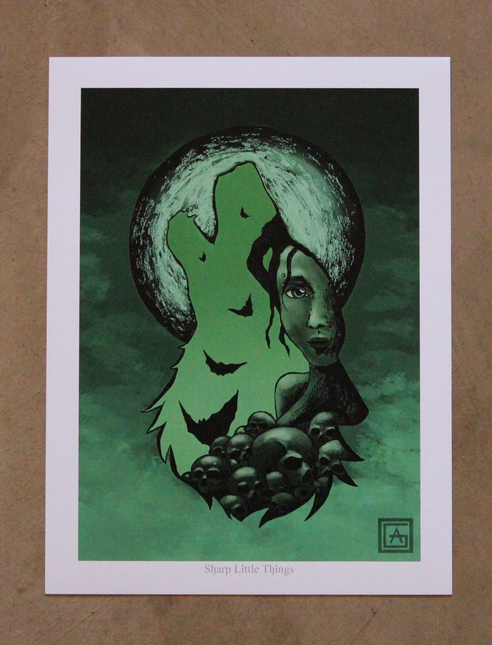 Green Wolf Art Print