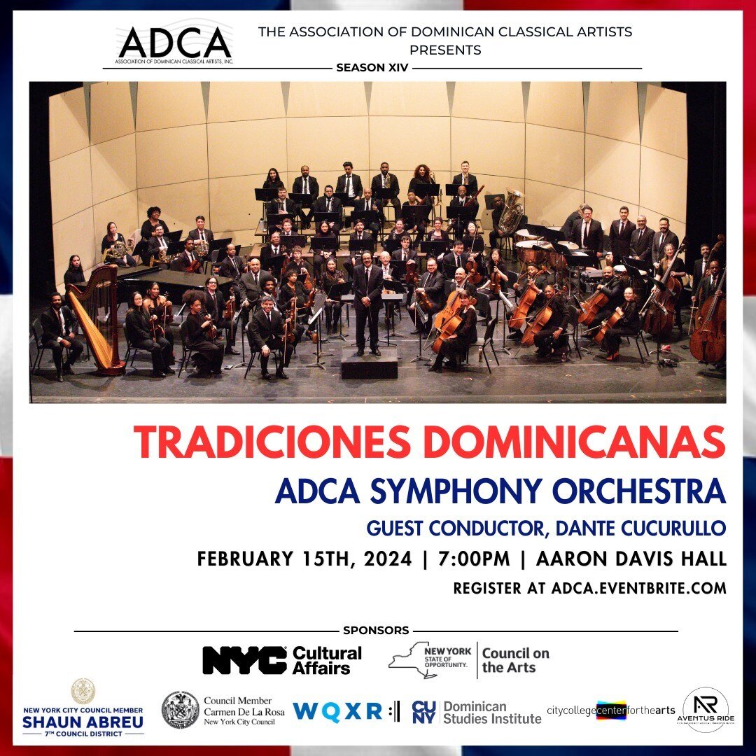 Just under ONE MONTH to register for &ldquo;Tradiciones Dominicanas&rdquo;, our third concert of Season XIV. 

The ADCA Symphony Orchestra, conducted by Dante Cucurullo, will bring to life the richness of Dominican culture. We look forward to sharing