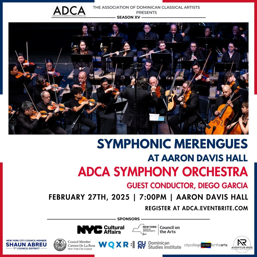 With the new year underway, The Association of Dominican Classical Artists is proud to announce the third concert of Season XV,

Symphonic Merengues

This extraordinary evening will feature the ADCA Symphony Orchestra, presenting a dynamic and captiv