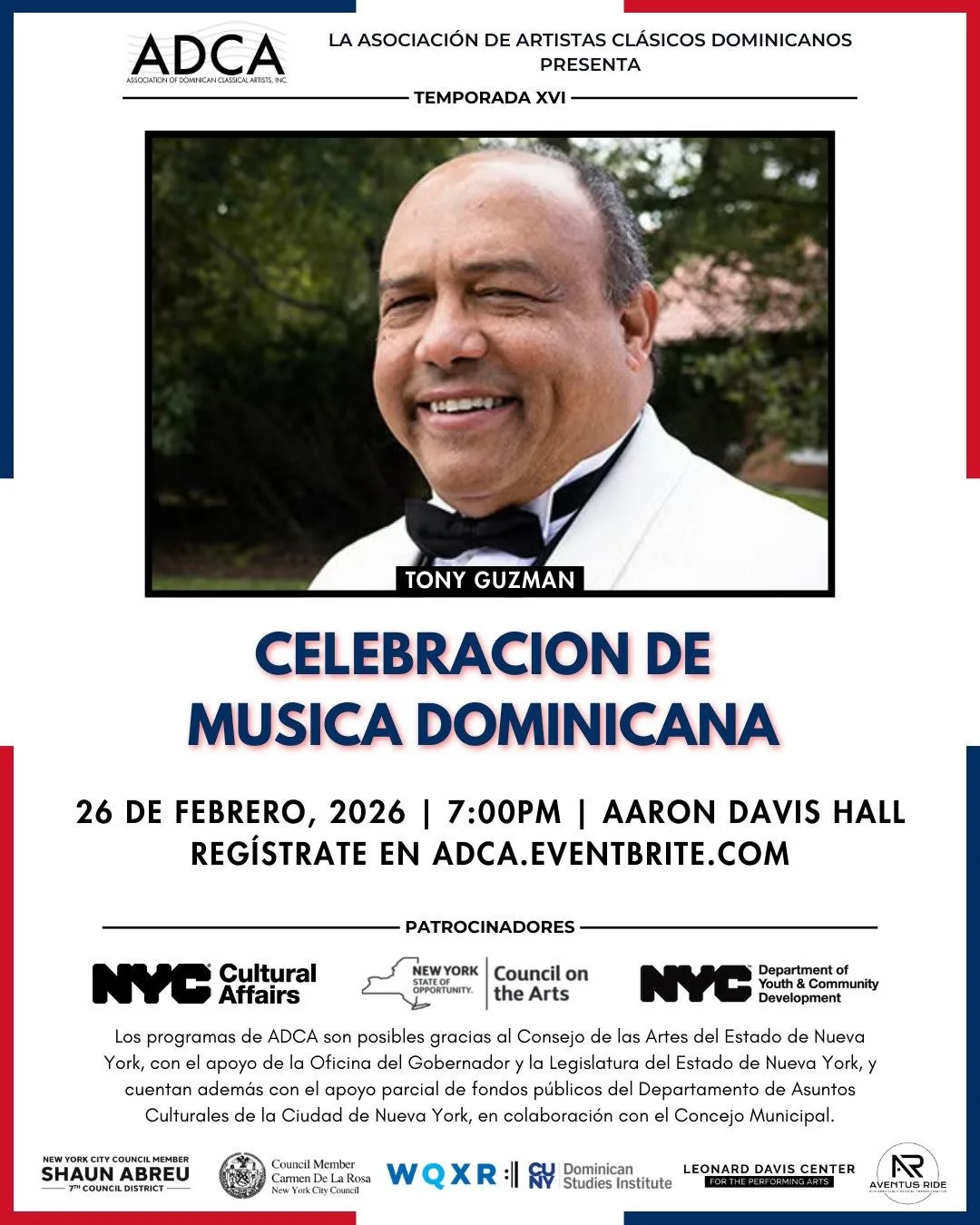 Aqu&iacute; les dejamos un poco mas de informaci&oacute;n sobre Tony Guzm&aacute;n: 

Arreglista, director y educador musical de la Rep&uacute;blica Dominicana. Guzm&aacute;n es actualmente director del programa de jazz y profesor de m&uacute;sica en