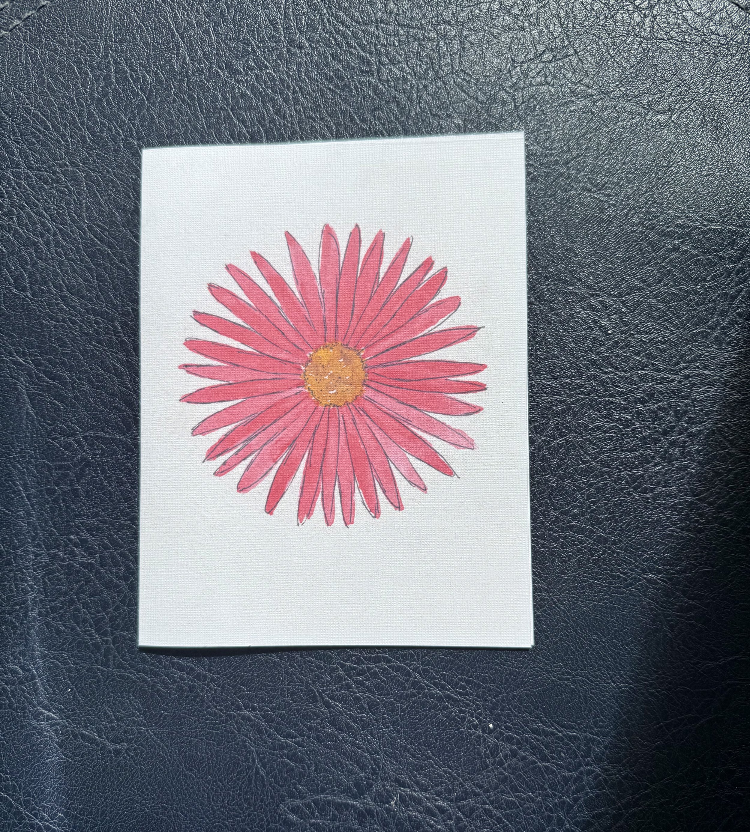 Pink Gerber Daisy Blank Card