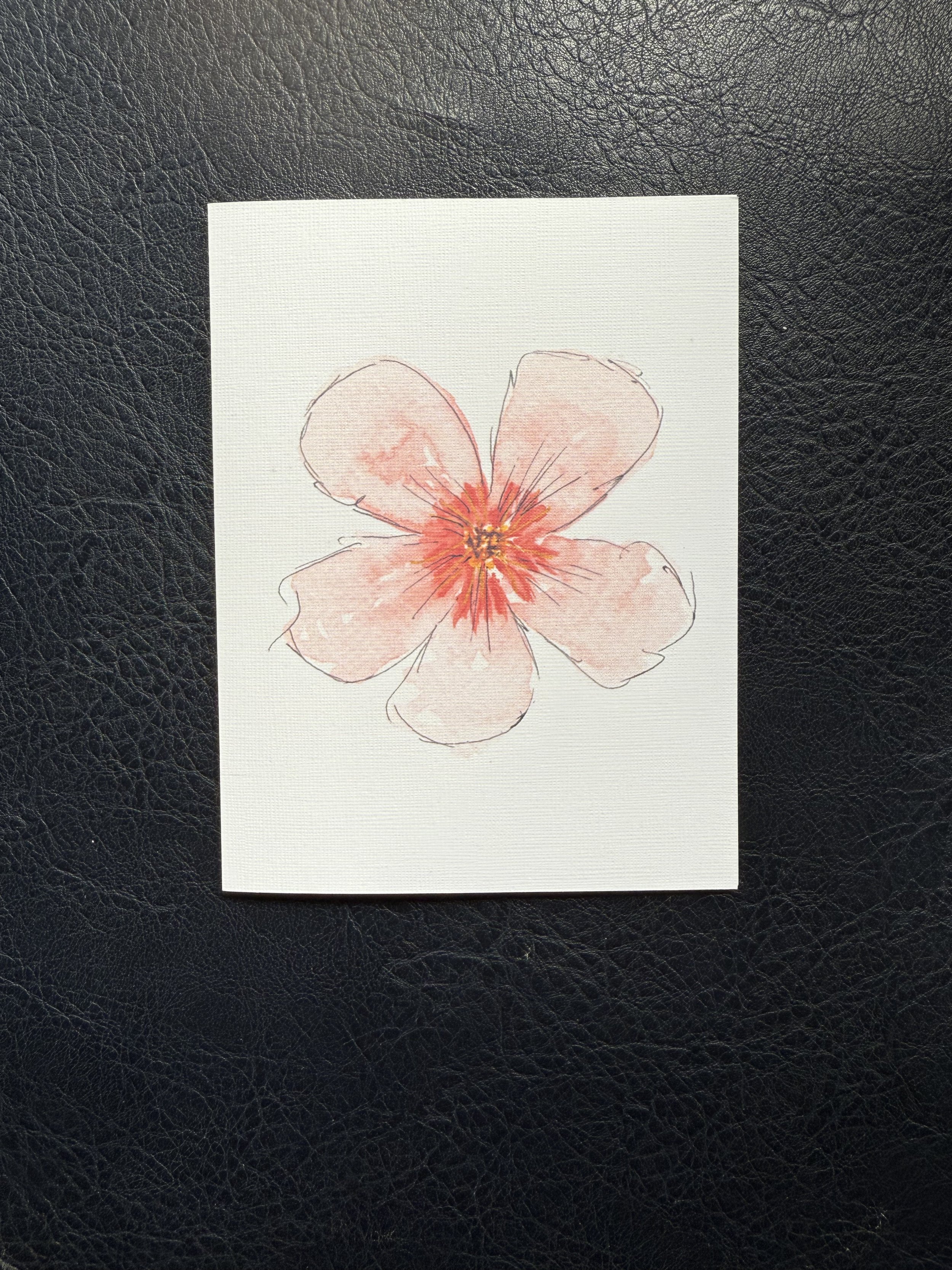 Light Pink Flower Blank Card
